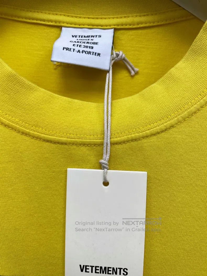 Vetements Vetements Yellow All-Cotton Short Sleeve T-Shirt Size US M / EU 48-50 / 2 - 4 Thumbnail