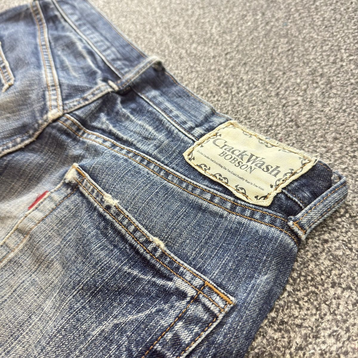 Japanese Brand Vintage Bobson Crackwash Distressed Faded Aging Denim Size US 31 - 9 Thumbnail