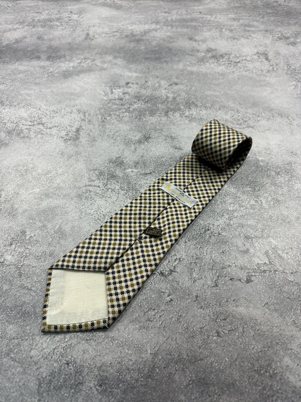 Aquascutum Aquascutum Nova Check Silk Tie Classic Checkered Necktie Size ONE SIZE - 4 Thumbnail