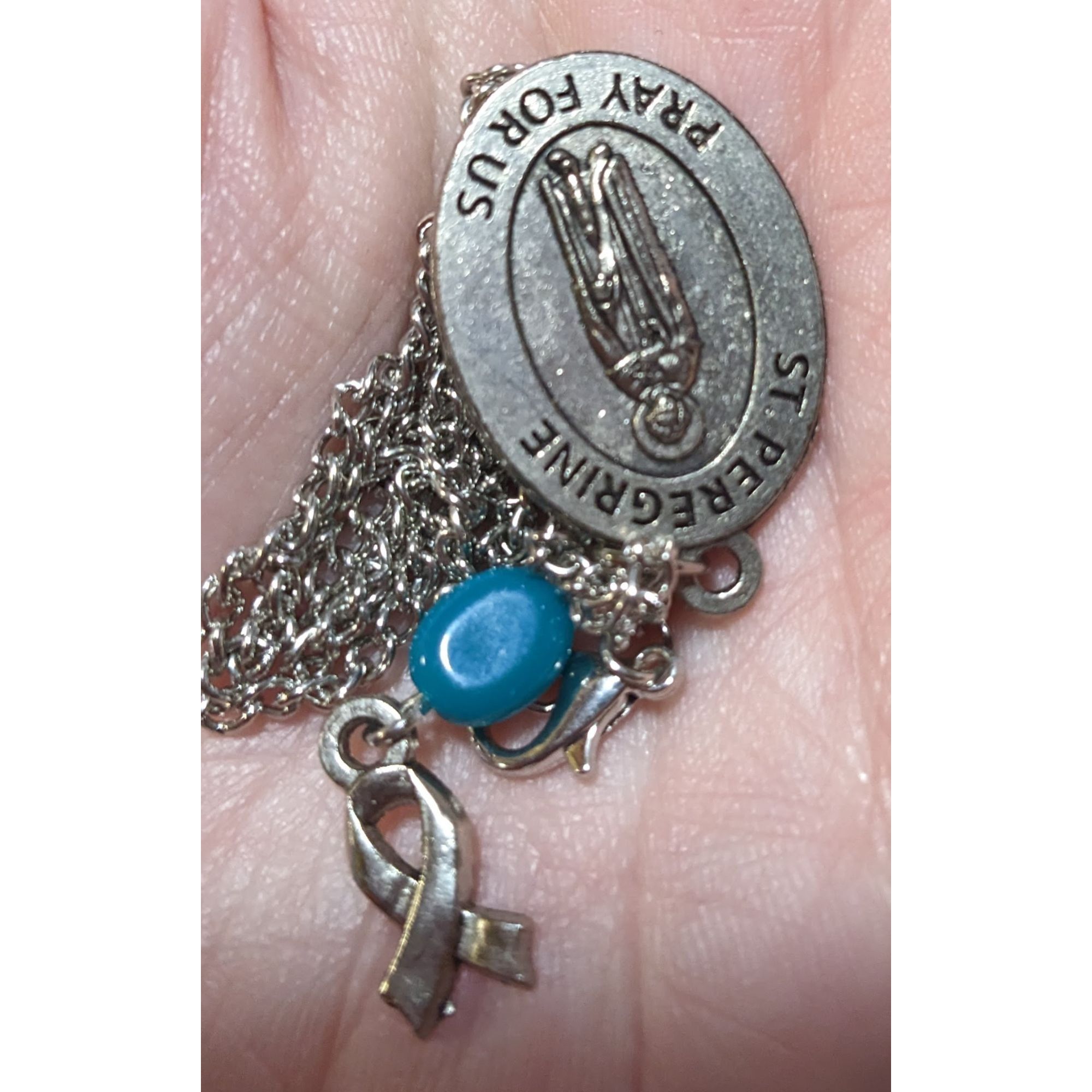 Other St. Peregrine Pray For Us Cancer Awareness Charm Necklace Size ONE SIZE - 8 Thumbnail