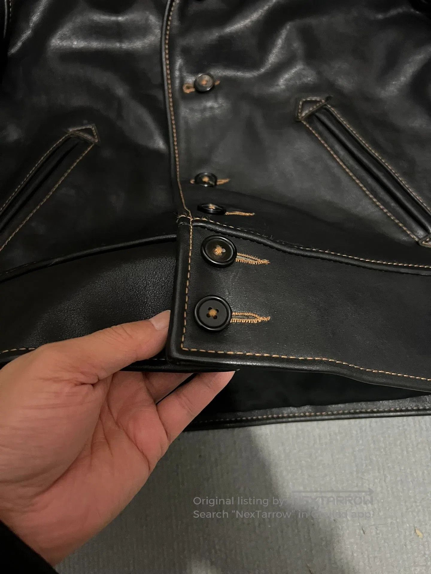 RRL Ralph Lauren Campus Cowhide Leather Biker Jacket. Size US L / EU 52-54 / 3 - 5 Thumbnail