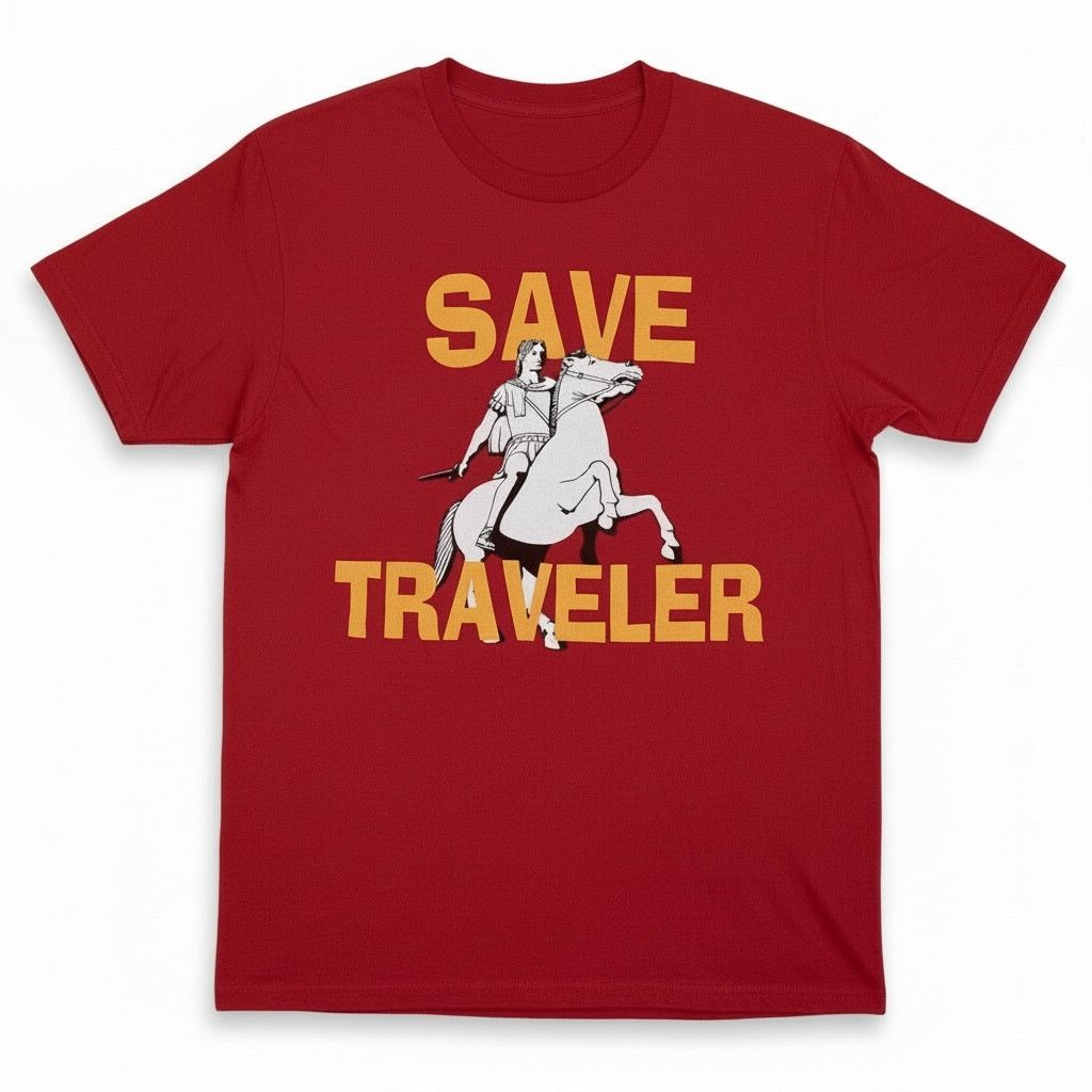 Hanes Save Traveller Ride a Trojan Red T-Shirt Vintage Blank S Size US S / EU 44-46 / 1 - 1 Thumbnail