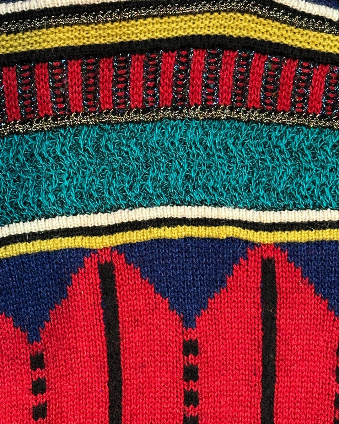 Yoshiyuki Konishi Ficce Uomo 1980s Multicolor Trojan Horse Christmas Sweater Size US L / EU 52-54 / 3 - 8 Thumbnail