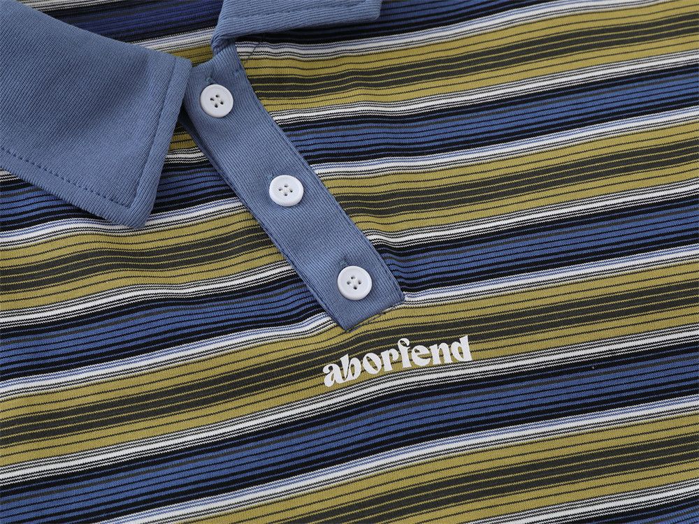 Vintage Men's retro striped lapel long-sleeved T-shirt Size US M / EU 48-50 / 2 - 4 Thumbnail