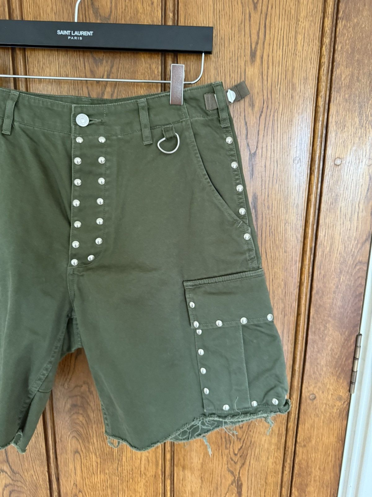 Celine × Hedi Slimane $1.2k SS22 Celine studded raw hem cargo shorts 48 Hedi Size US 30 / EU 46 - 7 Thumbnail