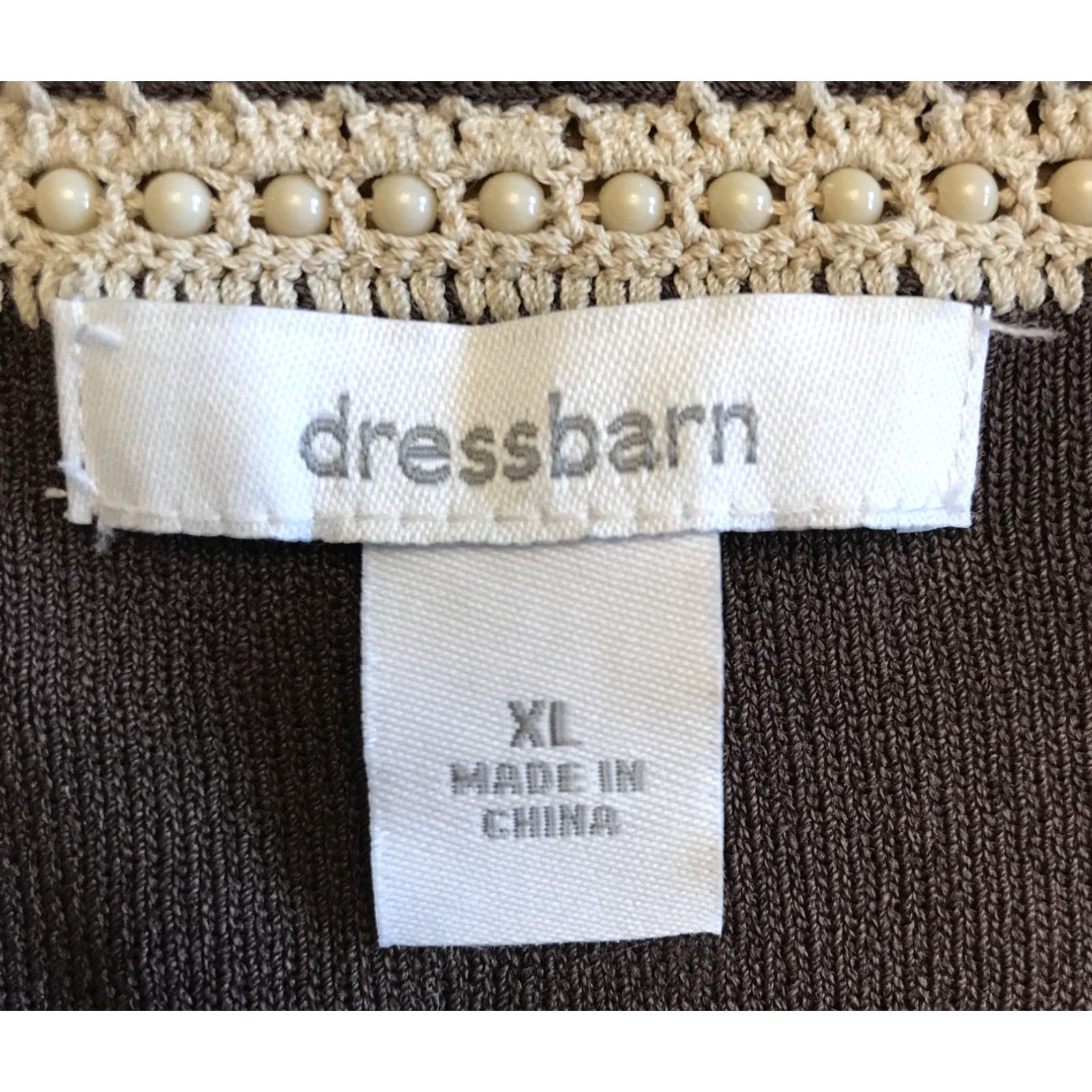 Vintage Dressbarn Tank Women XL Brown Velvet Beaded Shell V-Neck Sleeveless XD? Size XL / US 12-14 / IT 48-50 - 3 Thumbnail