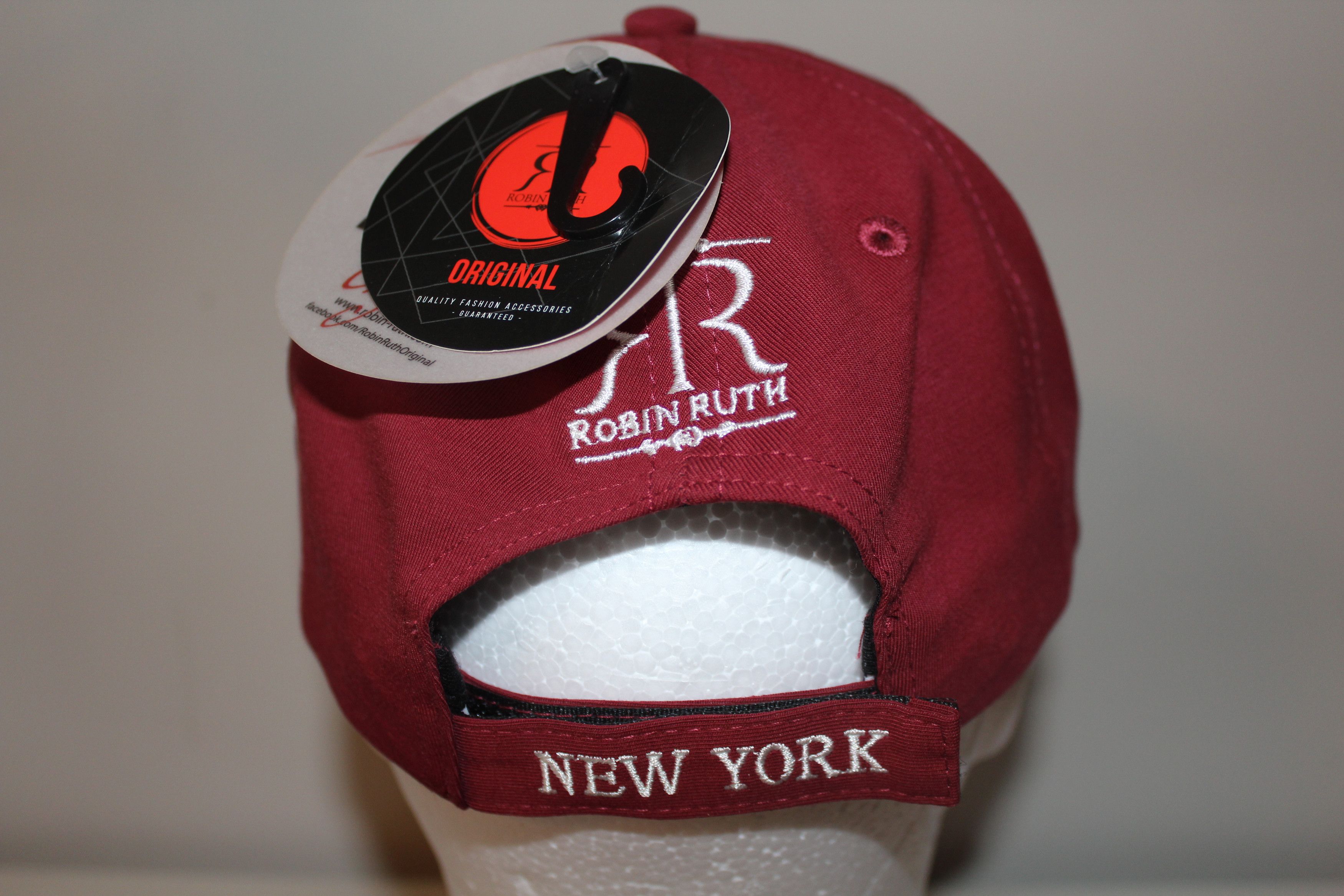 Robin Ruth Robin Ruth New York Baseball Hat Cap Red Maroon NY Size ONE SIZE - 4 Thumbnail