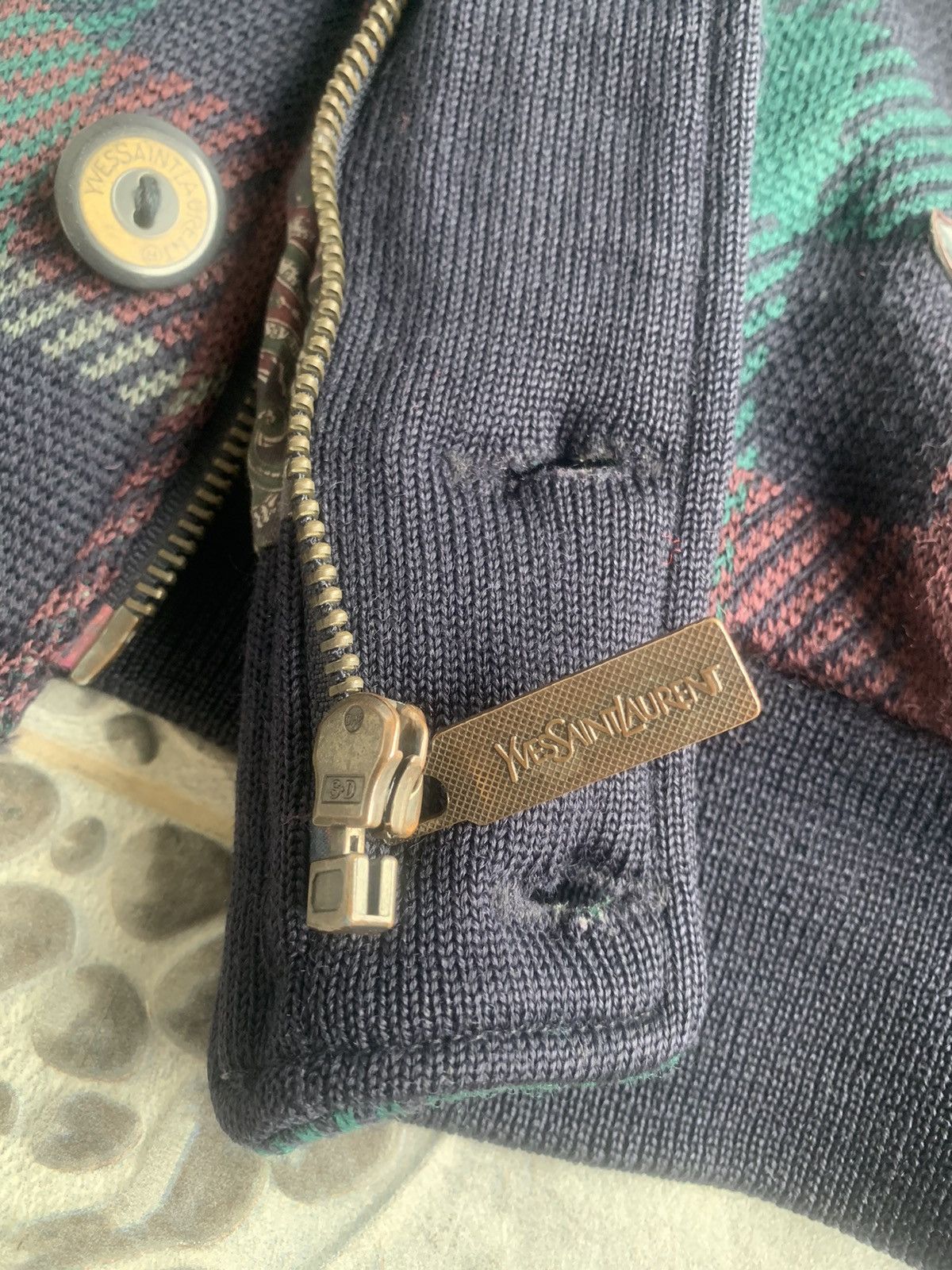 Vintage × Yves Saint Laurent Vintage Yves Saint Laurent Wool Tartan Plaid Jacket Size US L / EU 52-54 / 3 - 8 Thumbnail