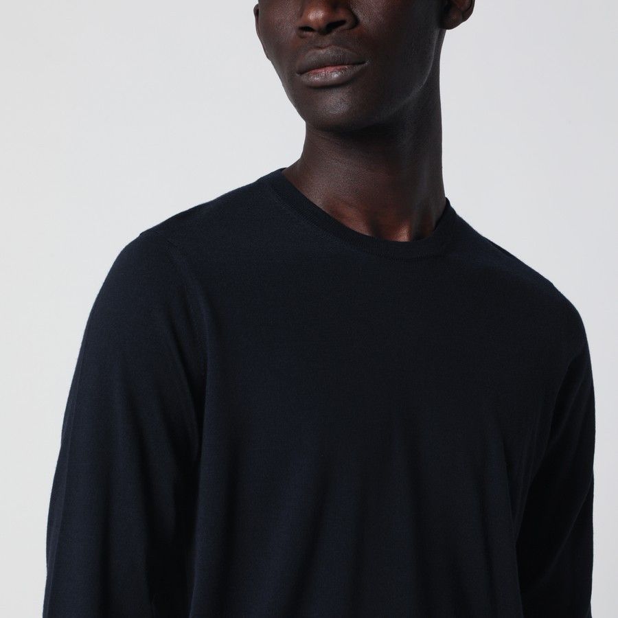 Drumohr o1d2blof0226 Wool Crew Neck Sweater in Navy Blue Size US L / EU 52-54 / 3 - 4 Thumbnail