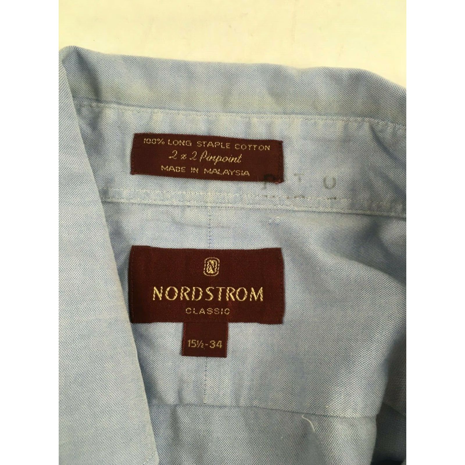 Nordstrom Nordstrom Shirt Men’s Button-Down Long Sleeve Solid Gray Side Pocket 15.5 34 Vintage No Size US M / EU 48-50 / 2 - 6 Thumbnail