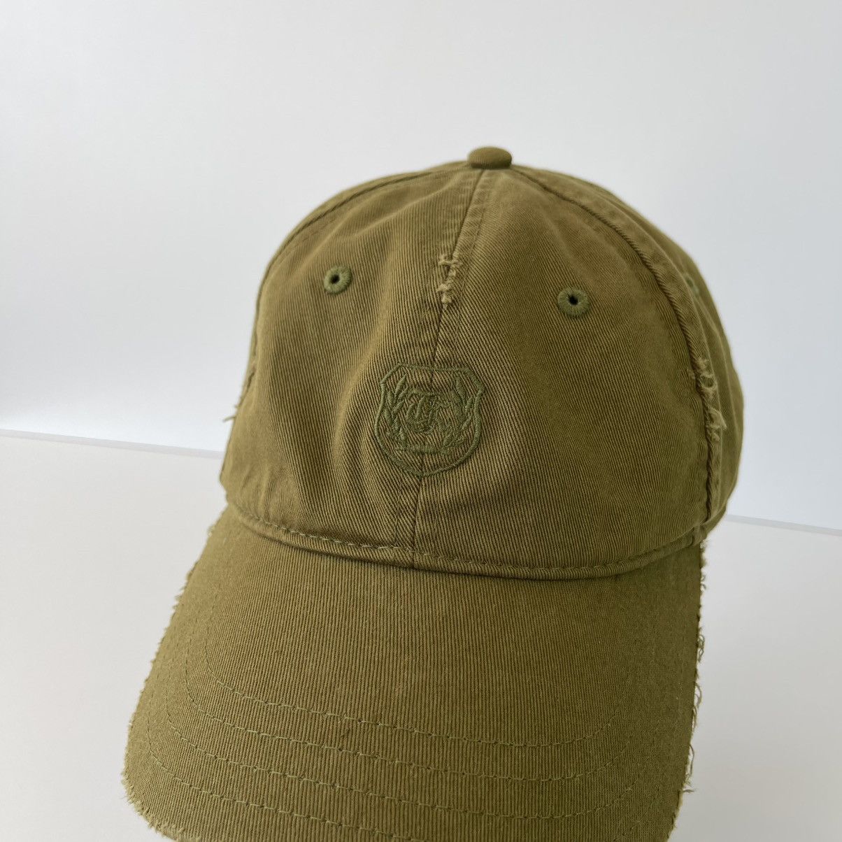 The Kooples The Kooples Sport Logo Distressed 6-Panel Baseball Cap Khaki Size ONE SIZE - 9 Thumbnail