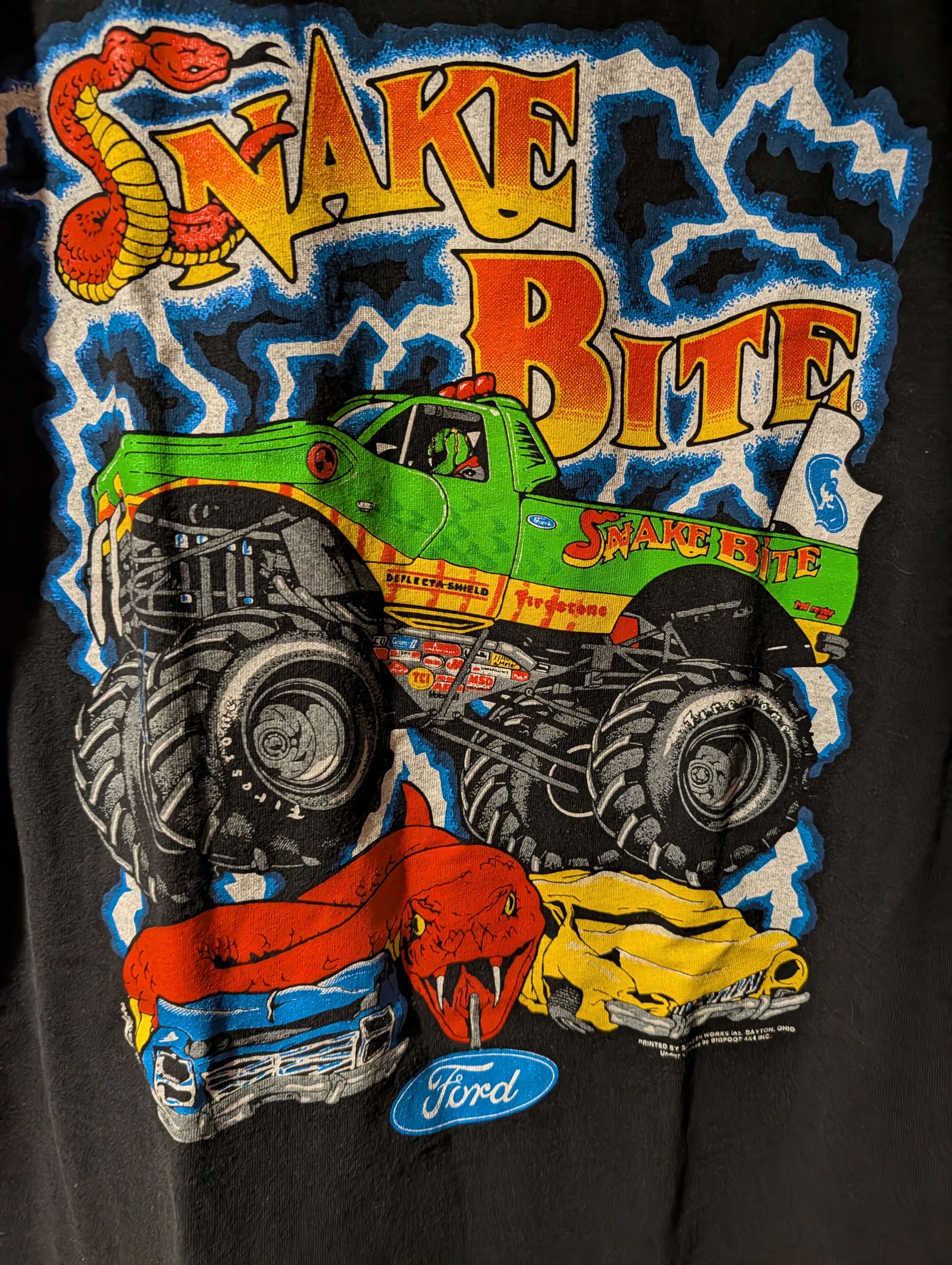 Ford Vintage 90s Monster Trucks Snake Bite Single Stitch T-Shirt Size US L / EU 52-54 / 3 - 2 Thumbnail