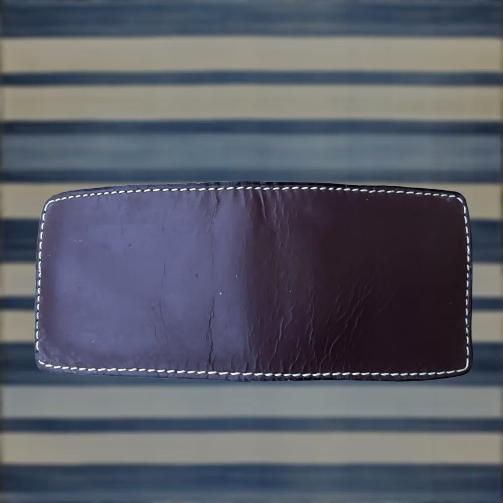 Vintage VINTAGE Bi-Fold Leather Wallet Whipstitch Genuine Leather Hand Tooled USA Brown Wallet Men Brown Leather Bifold Folding Handmade USA 9 in 4 in Size ONE SIZE - 1 Thumbnail