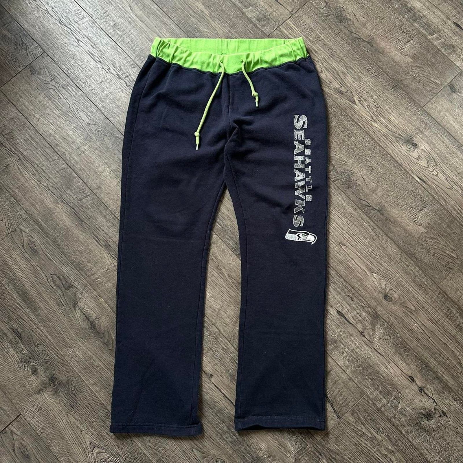 NFL × Vintage Vintage Y2K Seattle Seahawks Cotton NFL Football Sweatpants Size 28" / US 6 / IT 42 - 2 Thumbnail