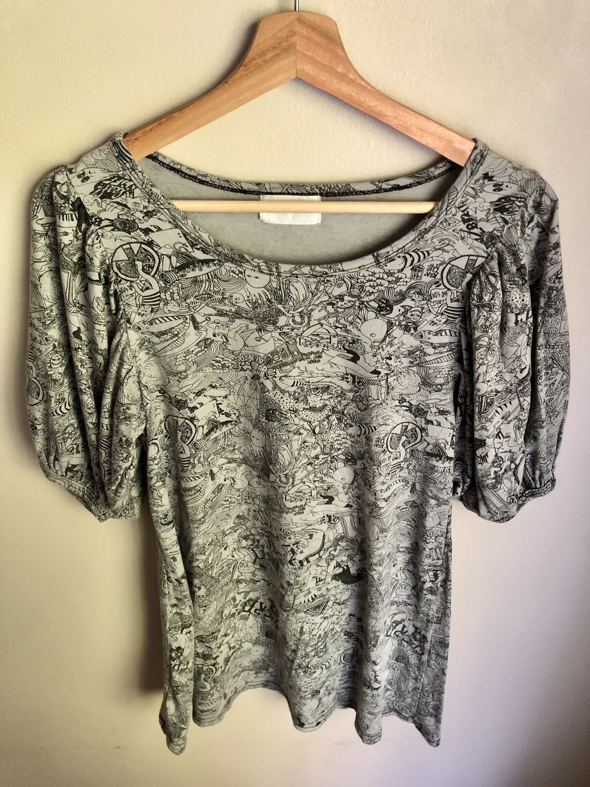 Issey Miyake × Tsumori Chisato Tsumori Chisato Archive ‘Hail Satan’ Babydoll Tee Size S / US 4 / IT 40 - 21 Thumbnail