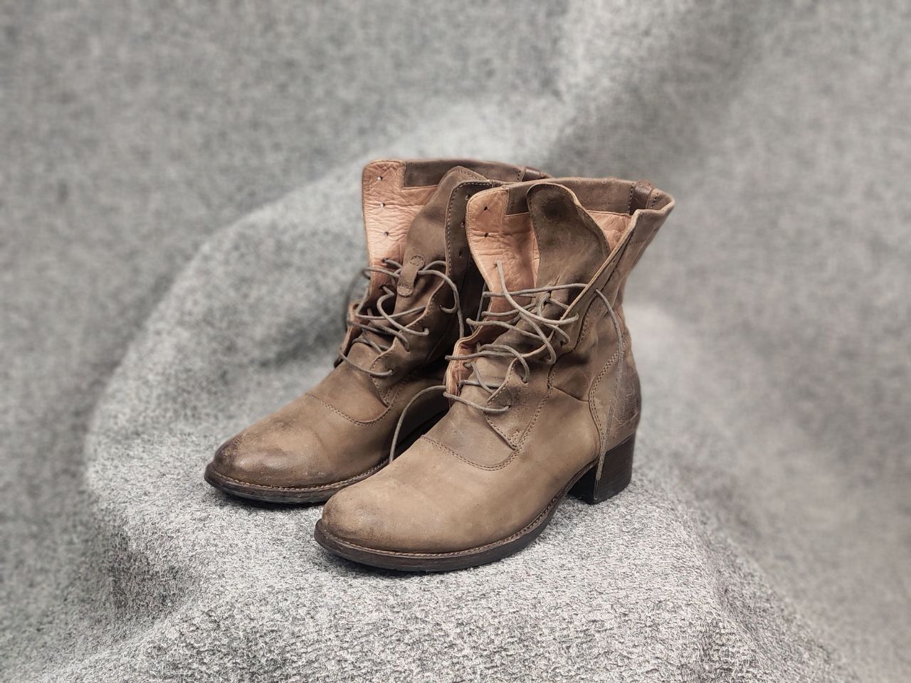 Pantanetti Pantanetti Design Brown Faded Leather Lace Up Ankle Boots Size US 10 / IT 40 - 9 Thumbnail