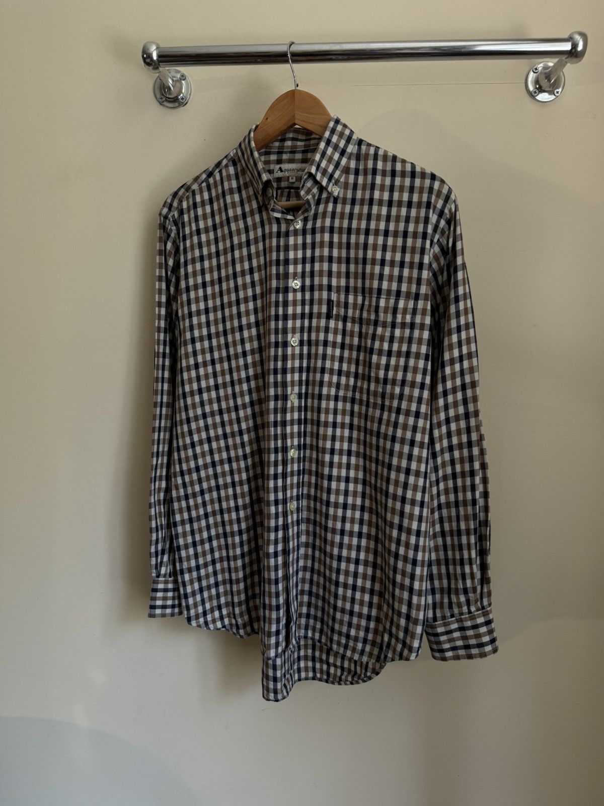 Aquascutum Aquascutum Brown House Check Shirt Long Sleeve Button Down Size US M / EU 48-50 / 2 - 1 Thumbnail