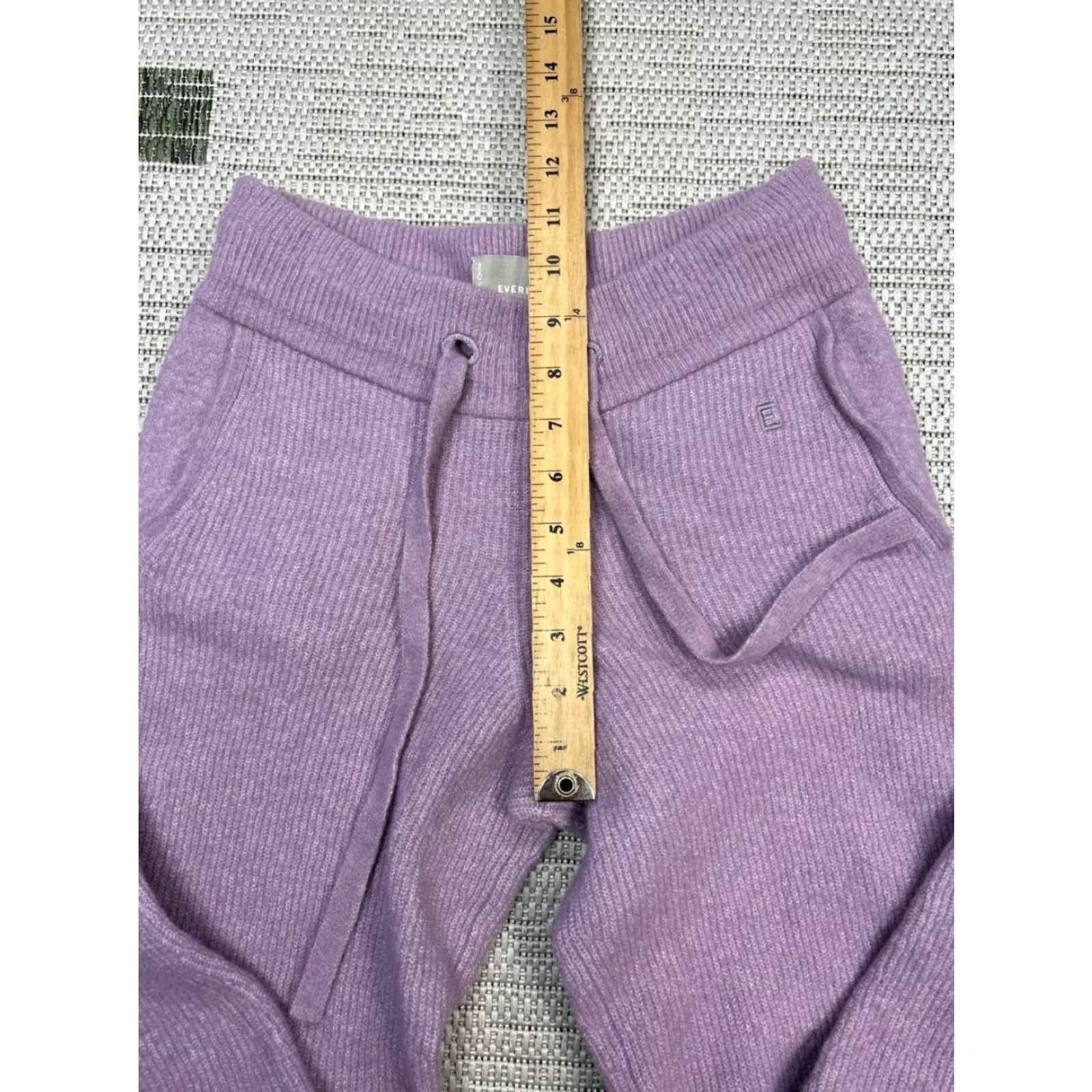 Everlane VINTAGE Everlane The Cozy Sweatpants Womens Small Purple Wool Stretch Mid Rise Straight Size 42" / US 20 - 4 Thumbnail