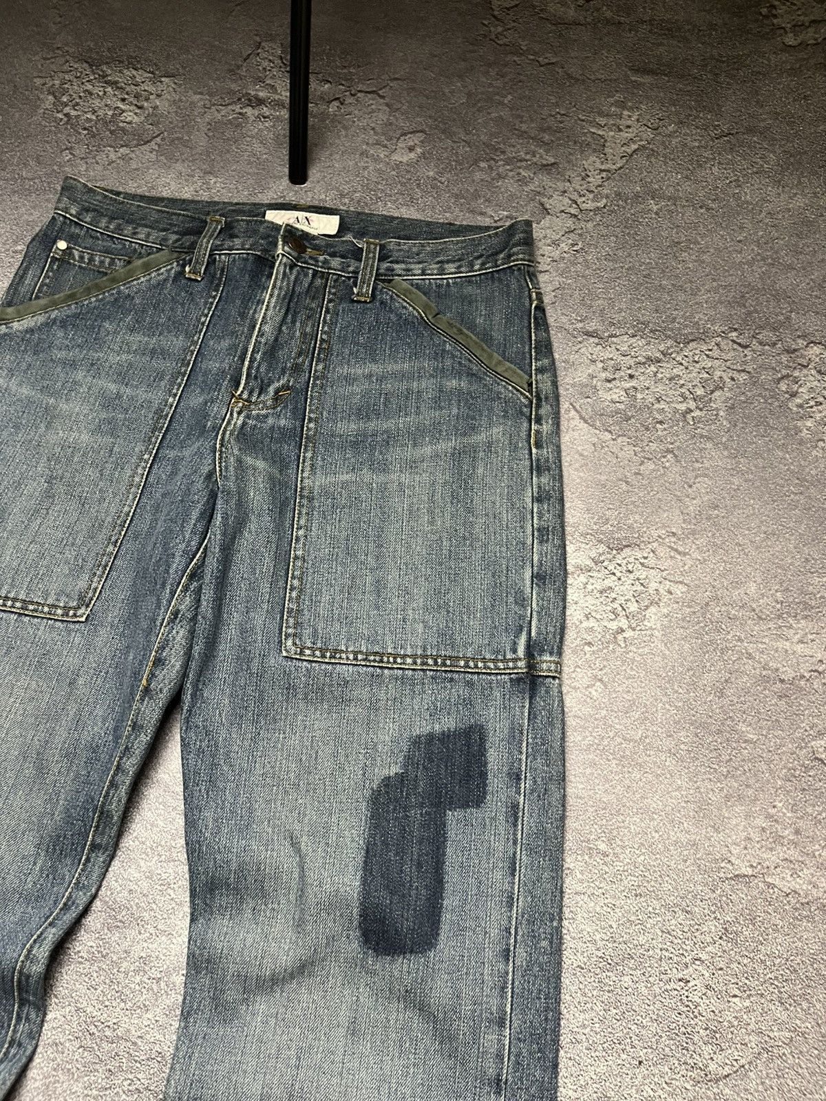 Armani Exchange Armani Exchange Panelled Patch Work Wear Jeans Size US 31 - 4 Thumbnail