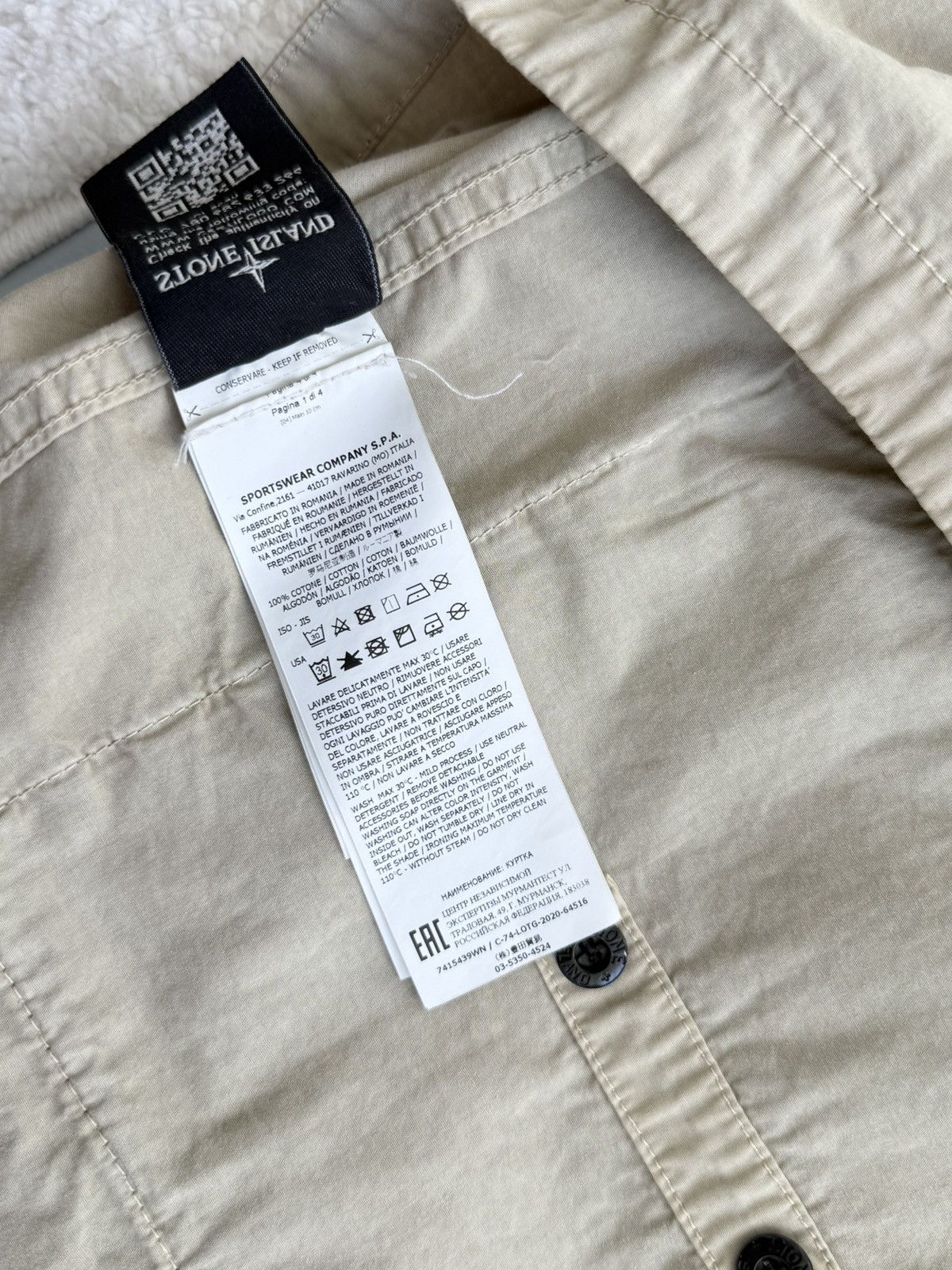 Stone Island Stone Island Tela Smerigliata Garment Dyed Jacket Pocket Size US L / EU 52-54 / 3 - 18 Thumbnail