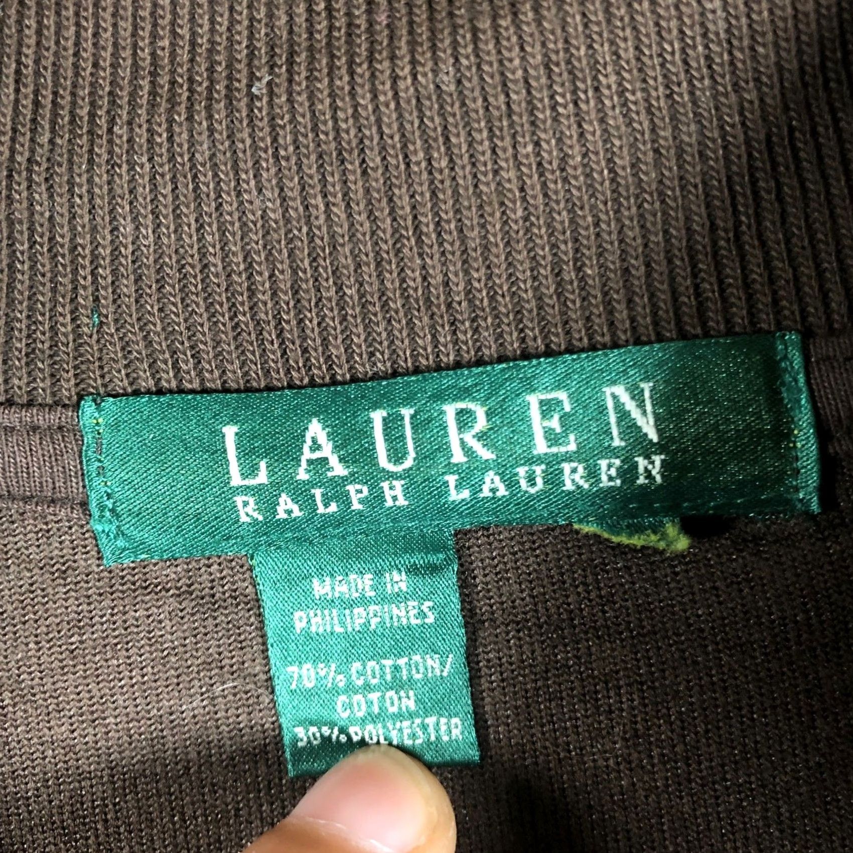 Ralph Lauren Ralph Lauren Womens Sweater Brown Velvet Full Zip Pockets Large Size L / US 10 / IT 46 - 5 Thumbnail
