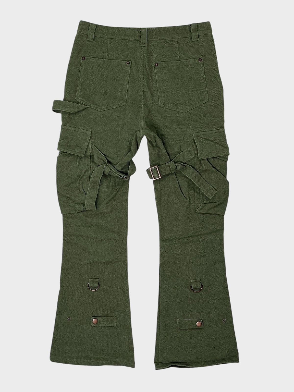 Vintage Evolsquad le travailleur Vintage Military Flared Cargo Pants Size US 29 - 2 Thumbnail