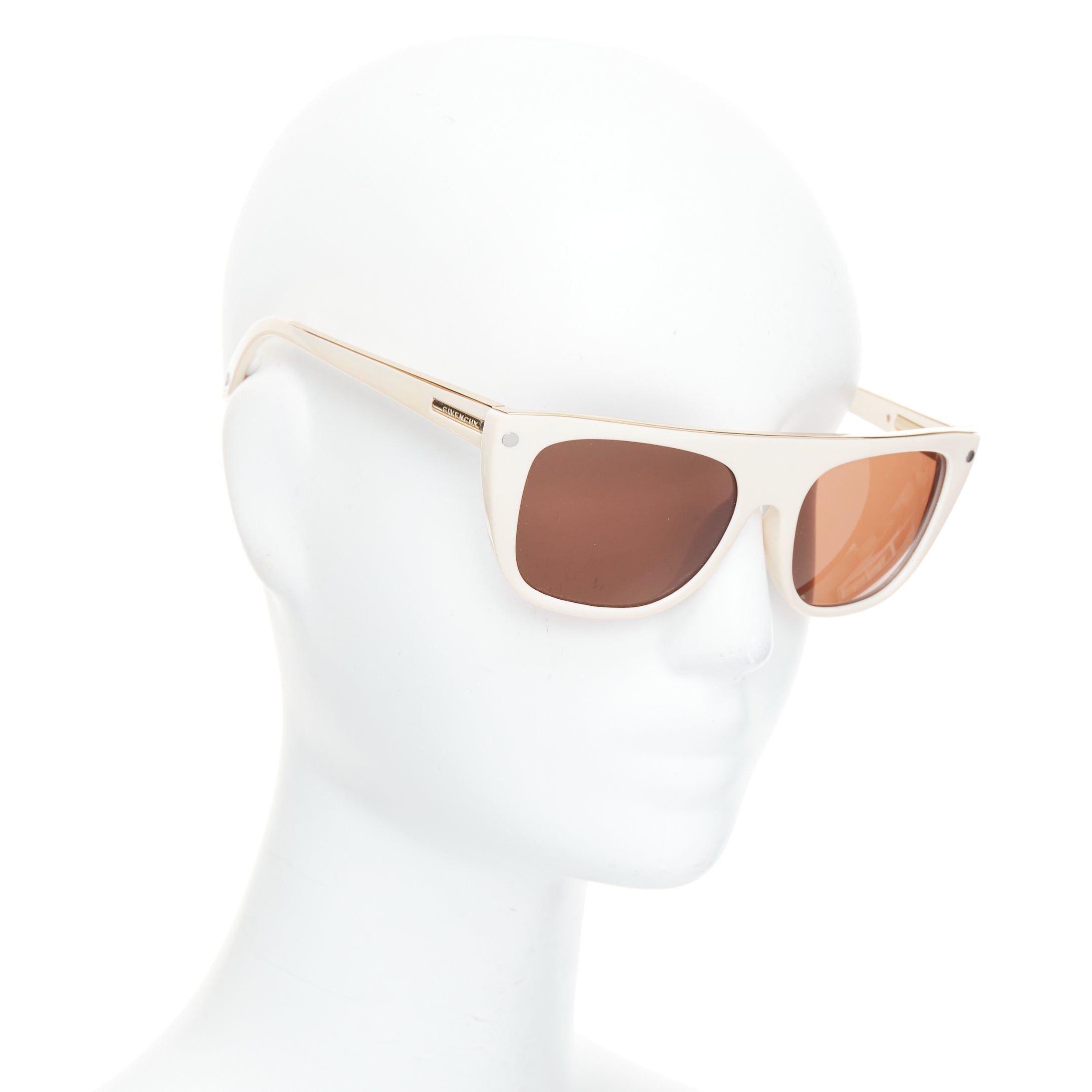 Givenchy GIVENCHY SGV883 cream acetate gold top logo sunglasses Size ONE SIZE - 1 Thumbnail