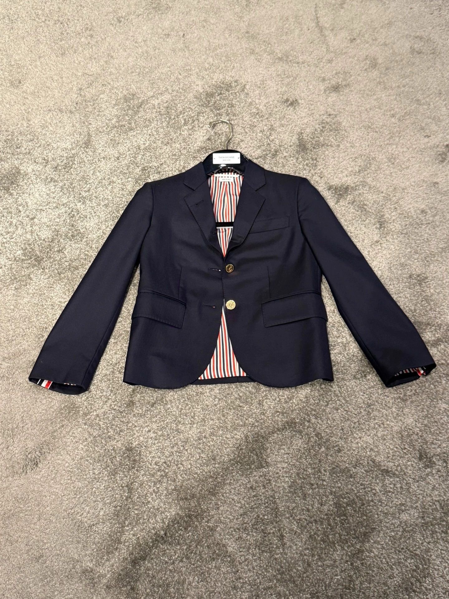 Thom Browne Thom Browne Wmn's Navy Gold Button Short Blazer 36 Size XS / US 0-2 / IT 36-38 - 3 Thumbnail