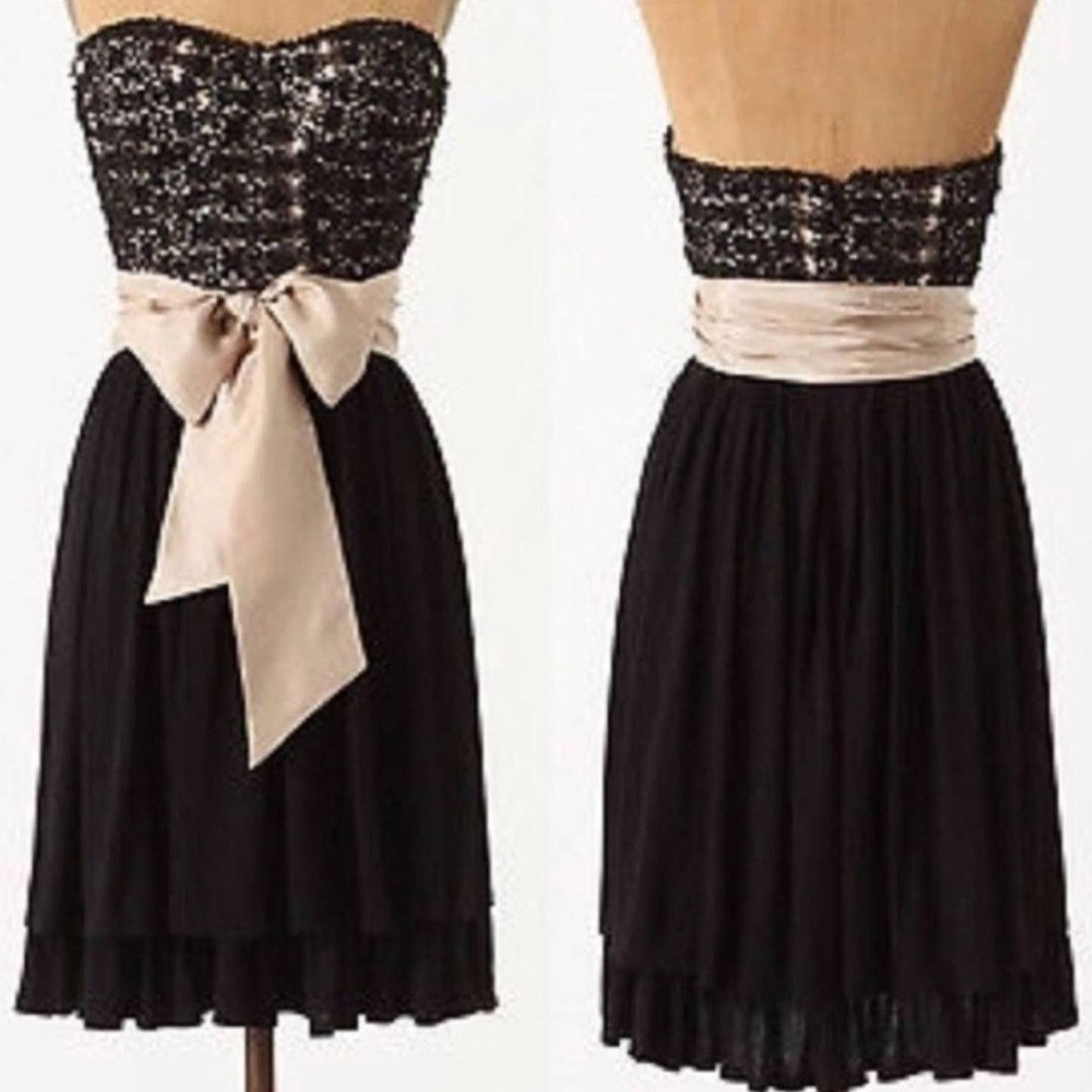 Image of Anthropologie Lil Black Ribbon Tie Crochet Lace Light Dress, Women's (Size Small)