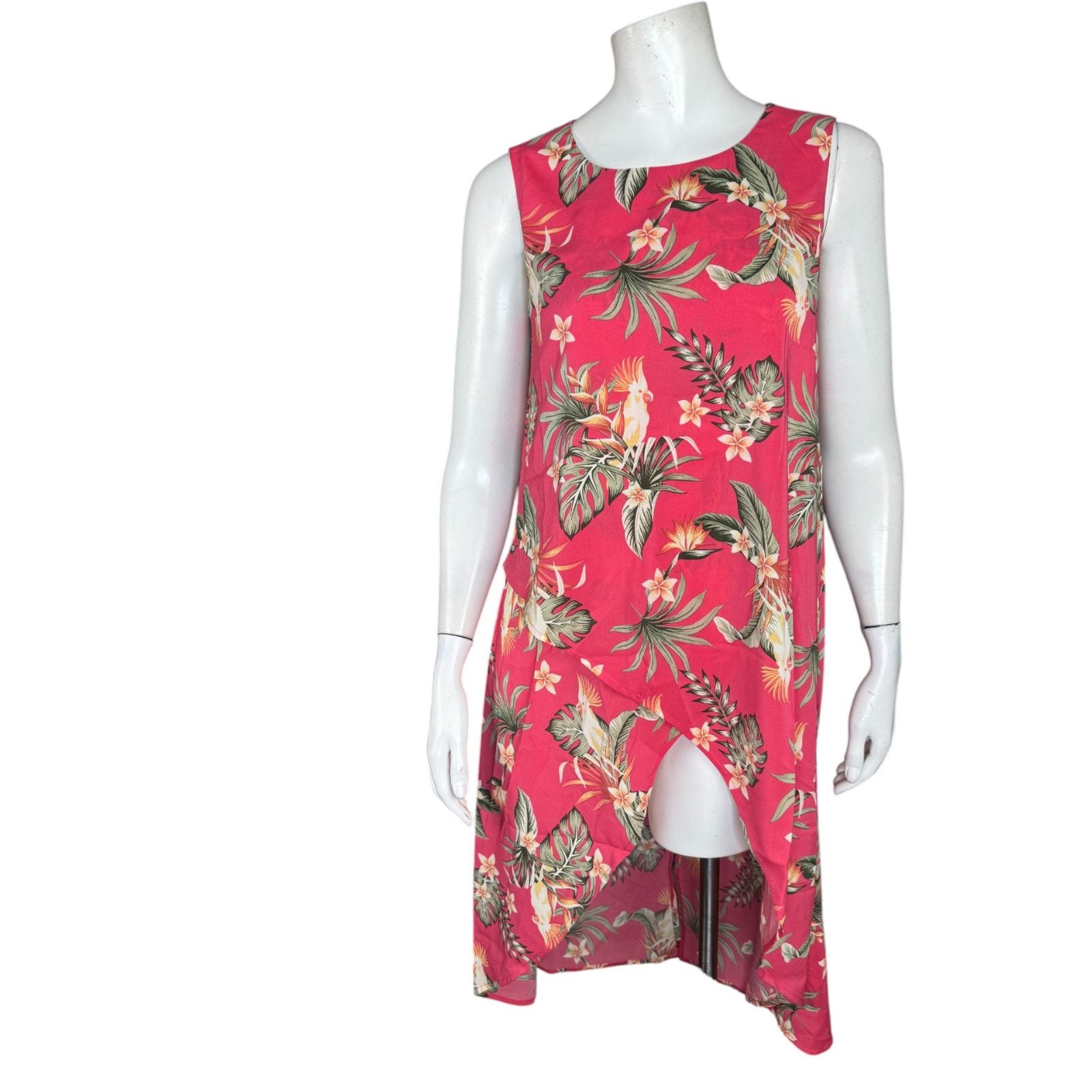 Other G by Giuliana Pink Parrot Hi-Low Tank Dress XSP Tropical Size XS / US 0-2 / IT 36-38 - 1 Thumbnail