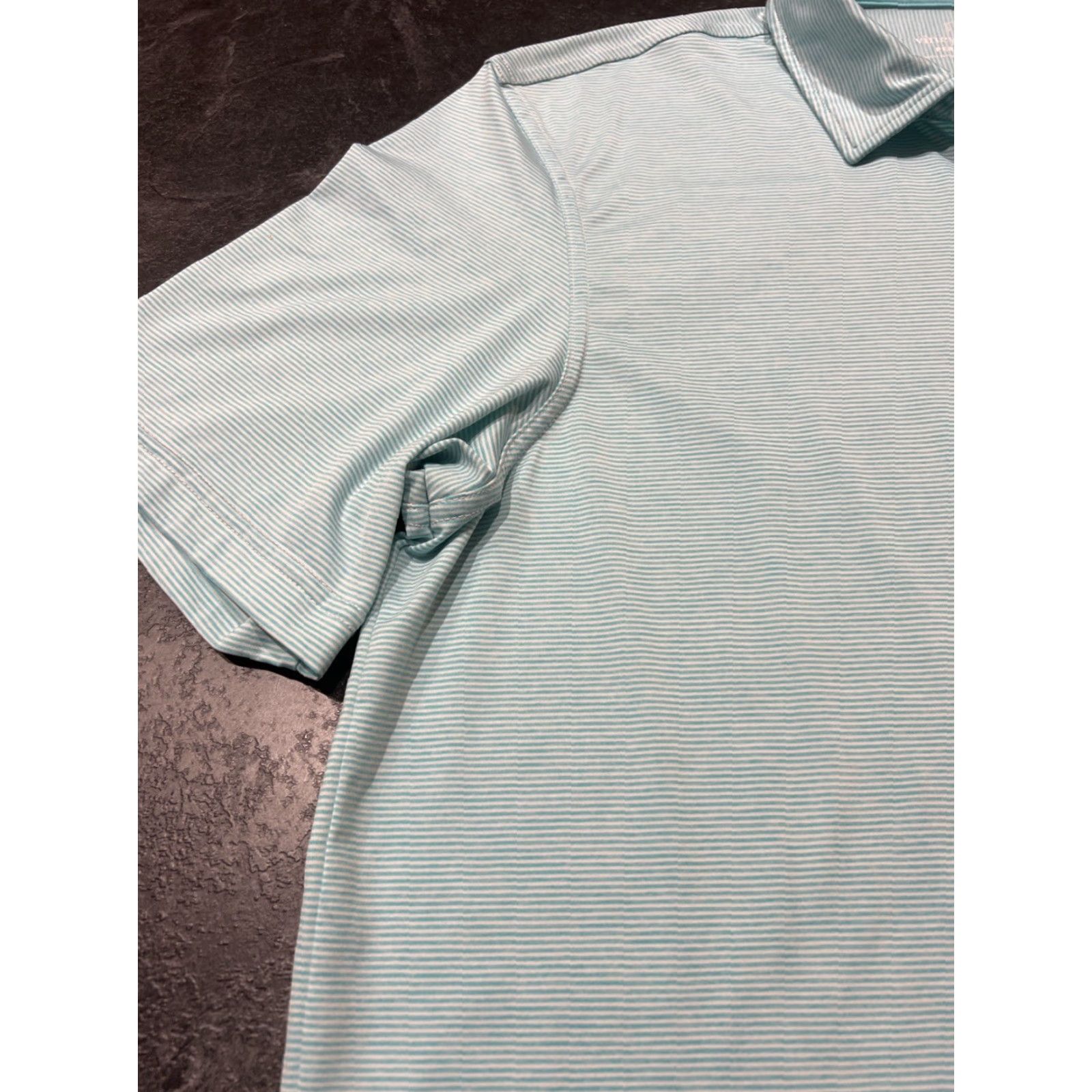 Vineyard Vines VINEYARD VINES Performance Polo Shirt Men’s Large Blue Striped Whale Golf Activewear Size US L / EU 52-54 / 3 - 6 Thumbnail