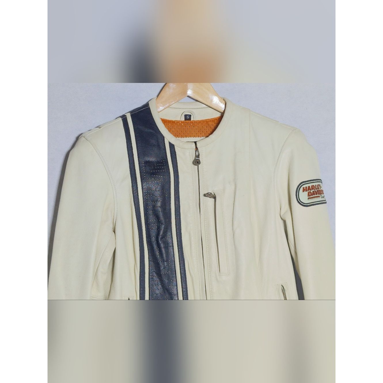 Harley Davidson Harley-Davidson Women's Cream Cafe Racer Leather Jacket S Size S / US 4 / IT 40 - 2 Thumbnail