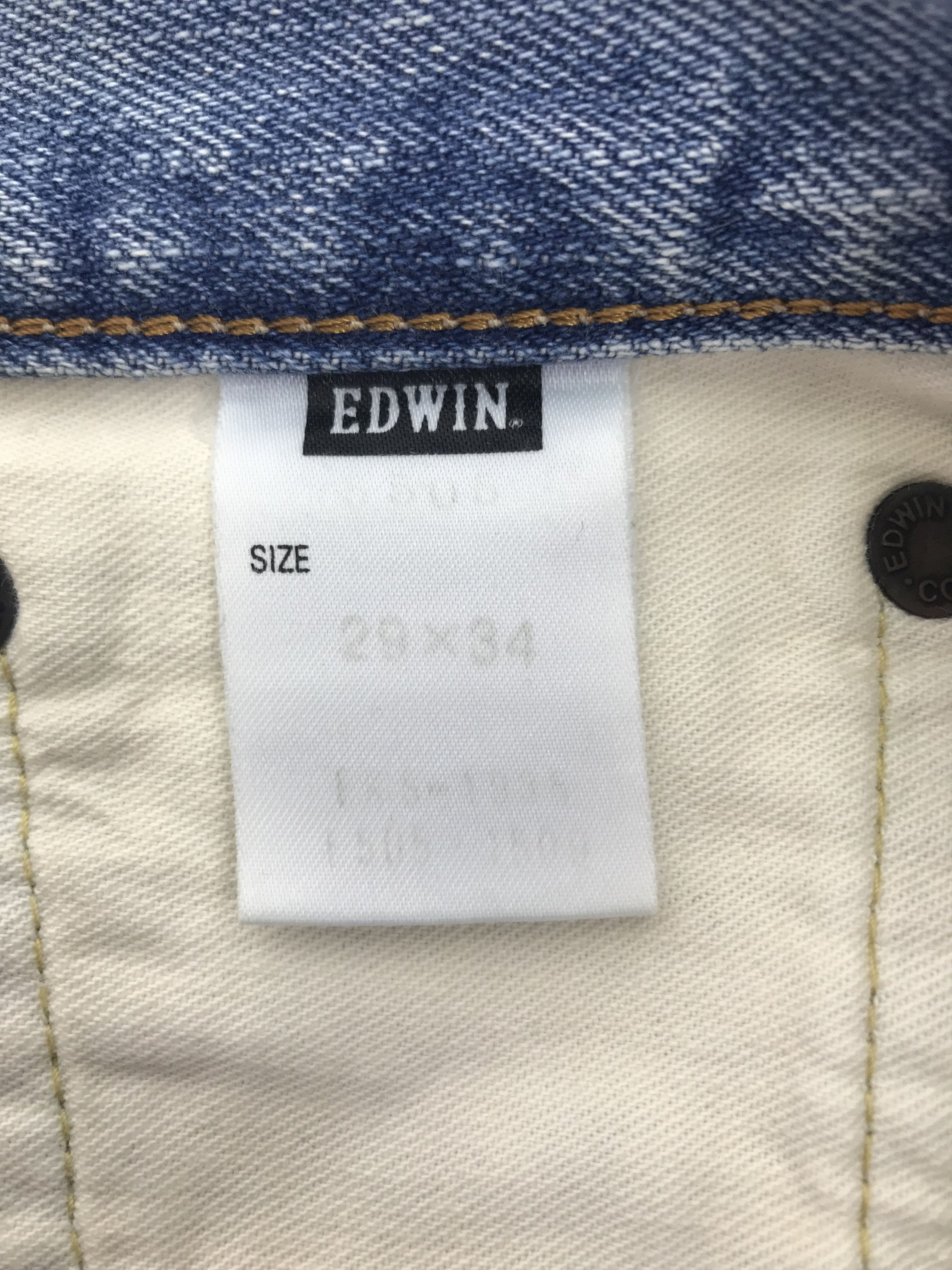 Edwin Vintage 90s Edwin 505X Orange Tab Selvedge Jeans Size US 29 - 11 Thumbnail