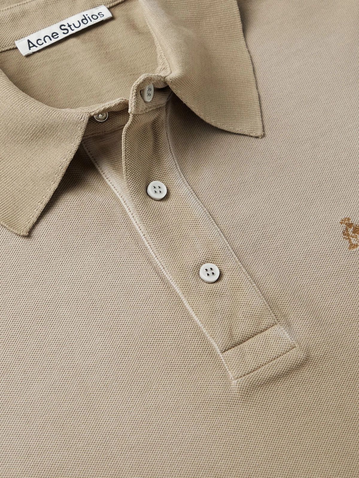 Acne Studios $300 - Cotton Polo Shirt - Washed Beige Size US S / EU 44-46 / 1 - 4 Thumbnail