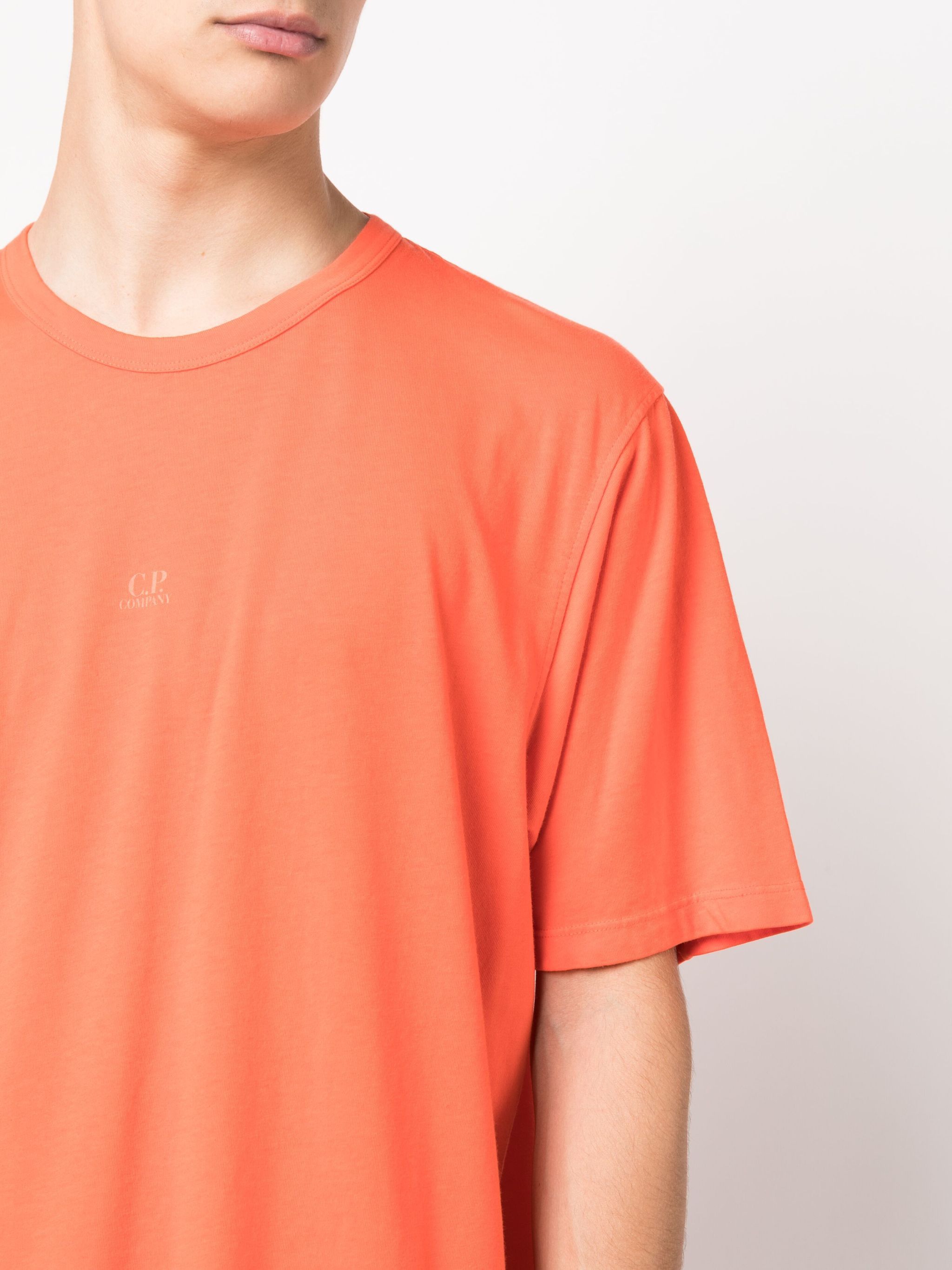 C.P. Company o1y1224 Logo Crewneck T-Shirt in Orange Size US XS / EU 42 / 0 - 5 Thumbnail