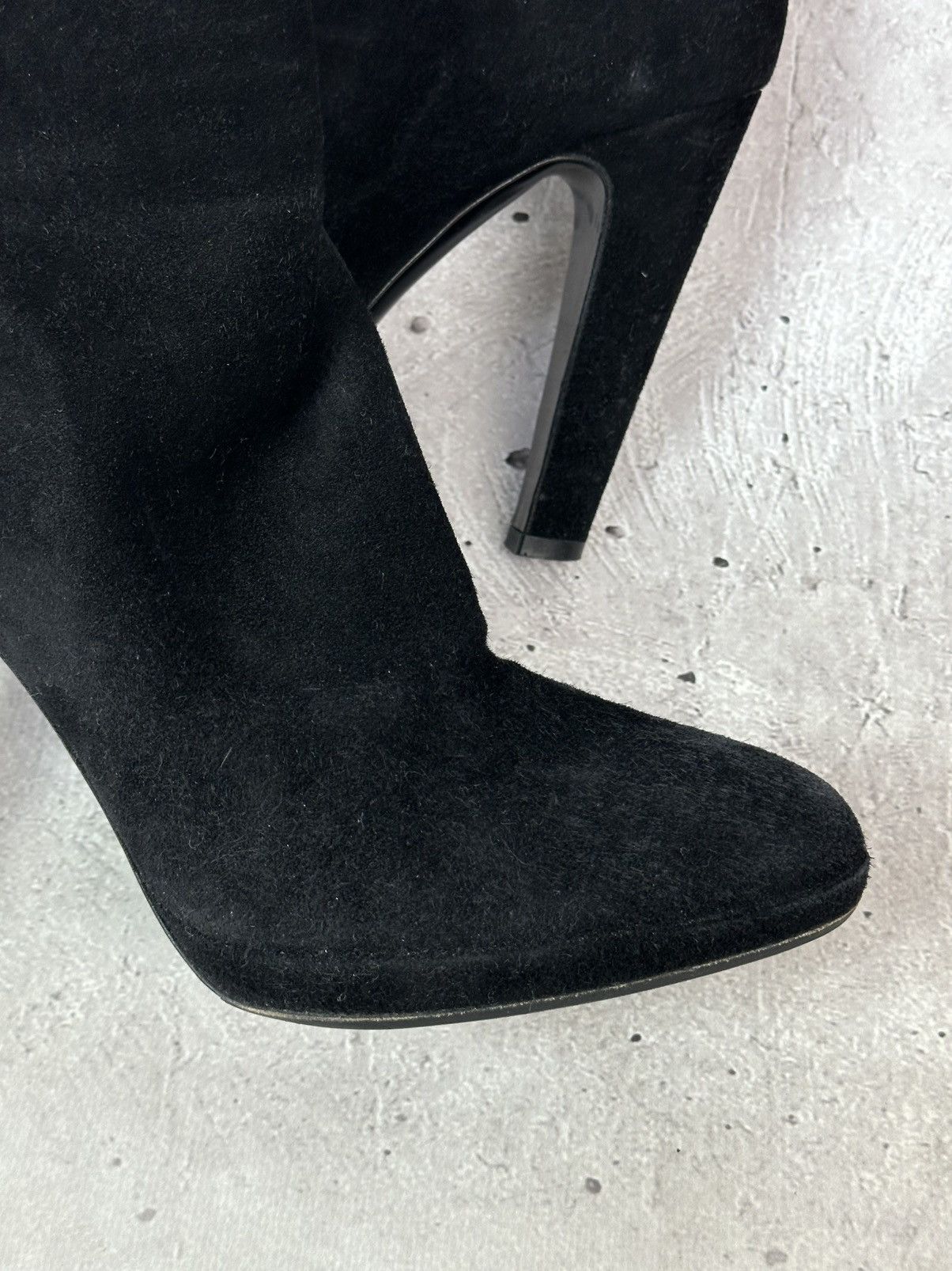 Prada Prada Black Suede High Heel Zip Made in Italy Ankle Booties Size US 7 / IT 37 - 7 Thumbnail