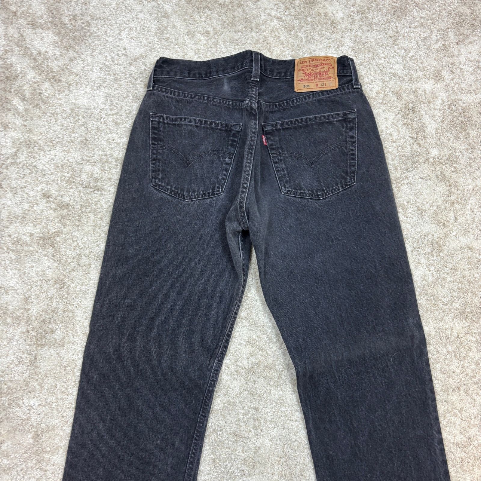 Levi's × Vintage Vintage 90s Levi's 501 Straight Leg Black Denim Jeans 33x36 Size US 33 - 2 Thumbnail