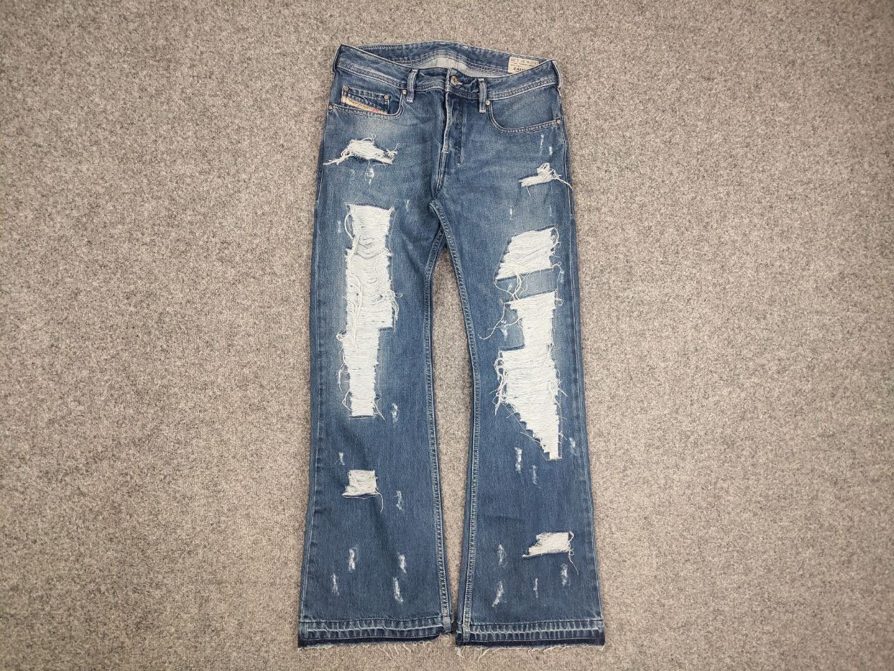 If Six Was Nine × Le Grande Bleu (L.G.B.) × Vintage Vintage Diesel If Six Was Nine style Distressed Flared Jeans Size US 30 / EU 46 - 7 Thumbnail