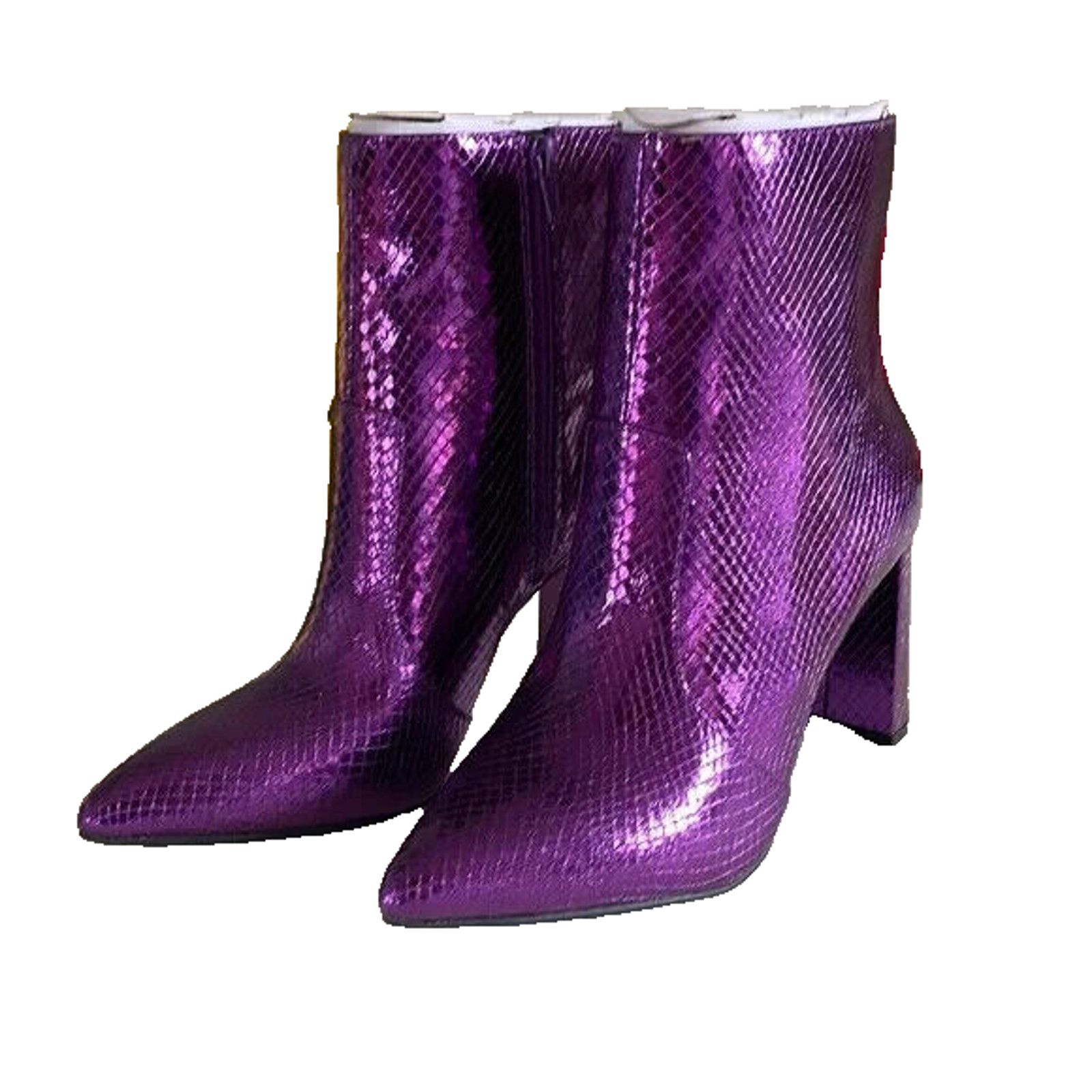 I.N.C INC ANILAF PURPLE METALLIC SNAKE PRINT ANKLE BOOTIE SZ 7.5 Size US 7.5 / IT 37.5 - 5 Thumbnail
