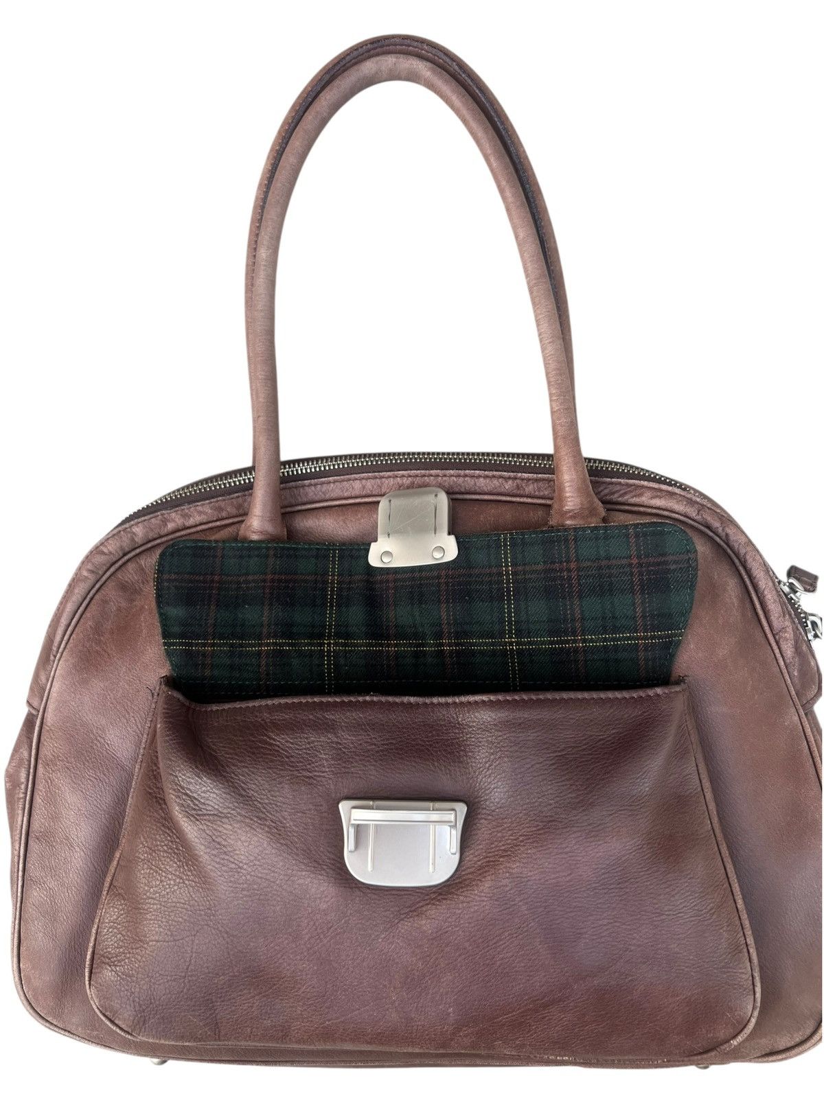 agnes b. Vintage Agnes B. Faded Patina Cow Leather Cargo Bag Size ONE SIZE - 8 Thumbnail