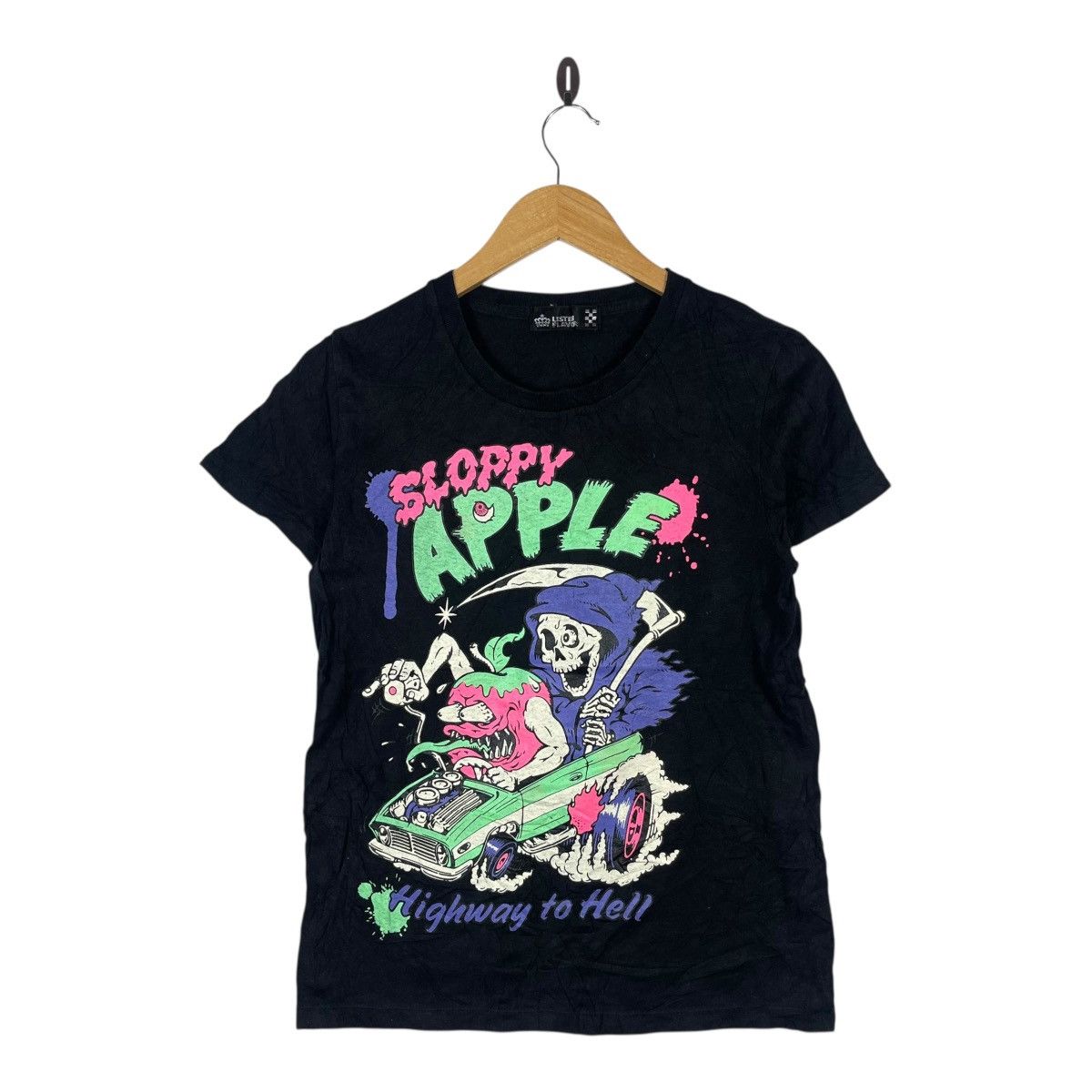 Vintage Sloppy Apple “Highway to Hell” Grim Reaper Graphic T-Shirt Size US S / EU 44-46 / 1 - 1 Thumbnail