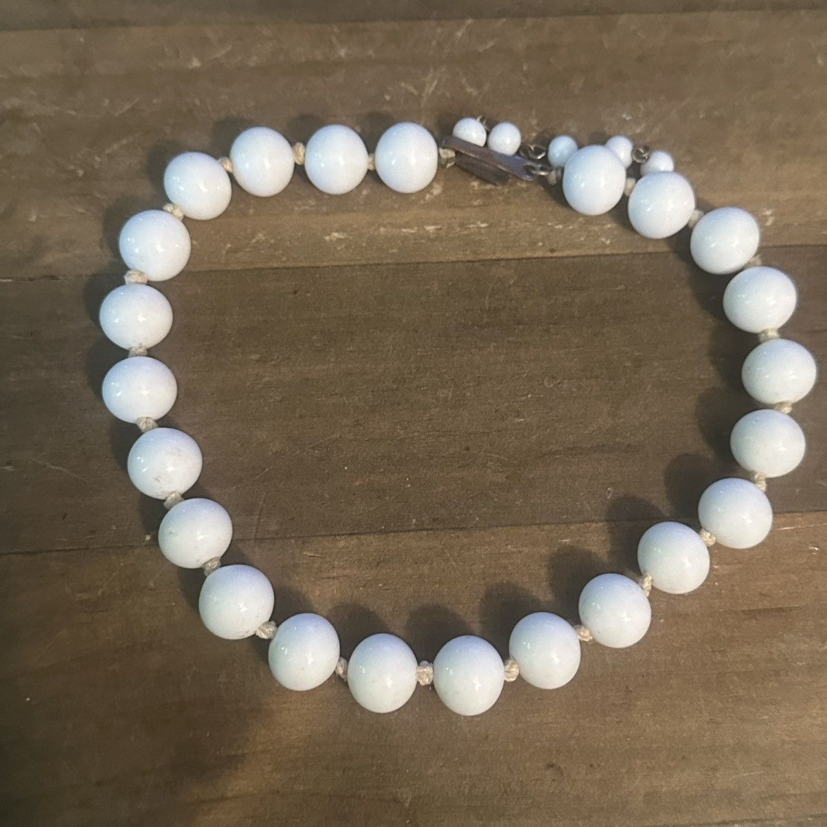 Vintage Vintage Japan white milk glass bead choker necklace Size ONE SIZE - 2 Thumbnail