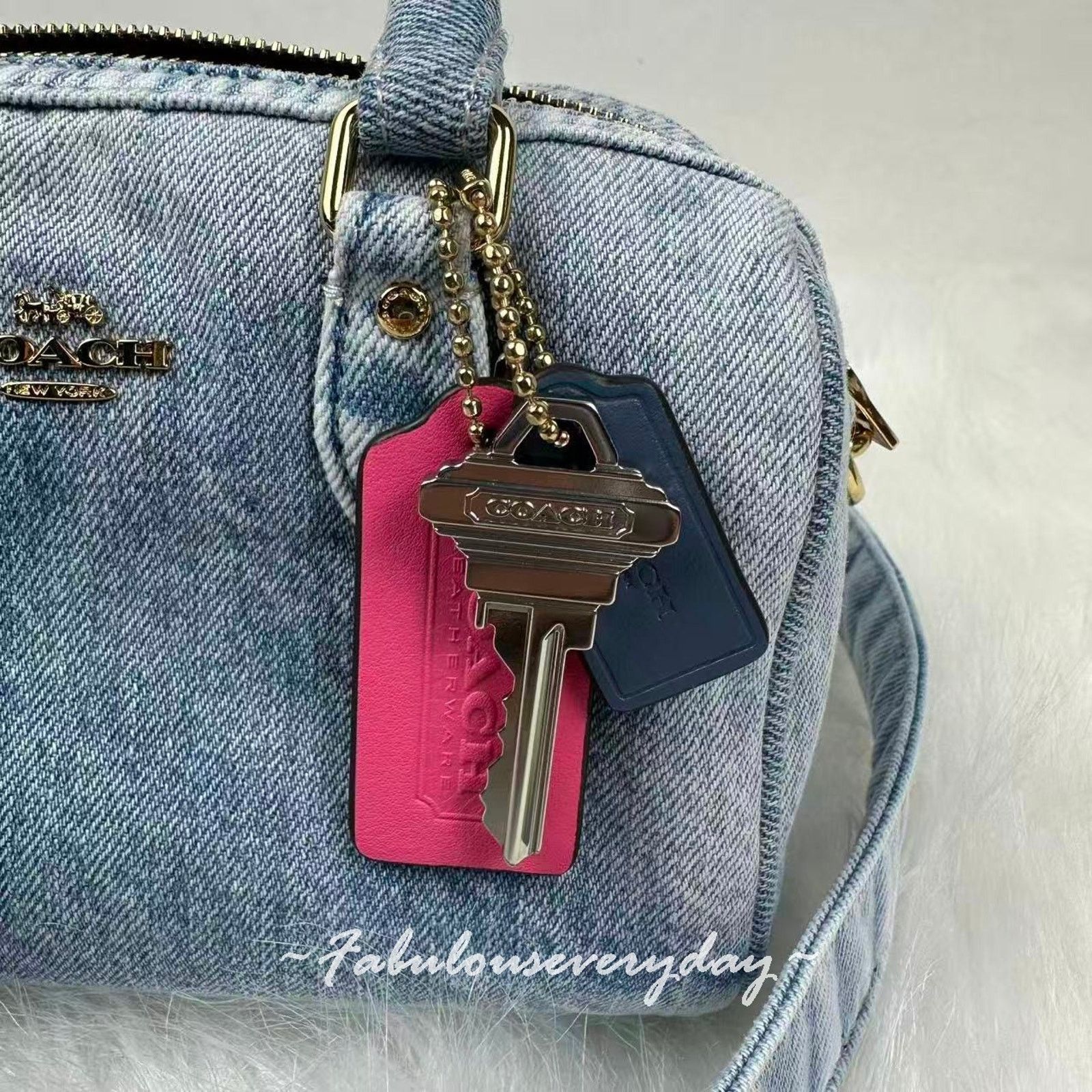 Coach Coach Mini Rowan Crossbody Loved Denim Charms Light Indigo Size ONE SIZE - 5 Thumbnail