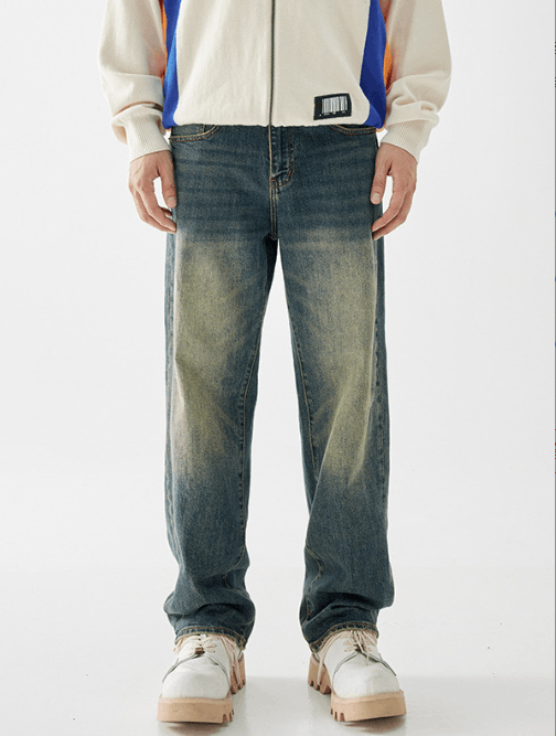 Japanese Brand × Jean American distressed contrast color washed stretch jeans Size US 32 / EU 48 - 1 Thumbnail