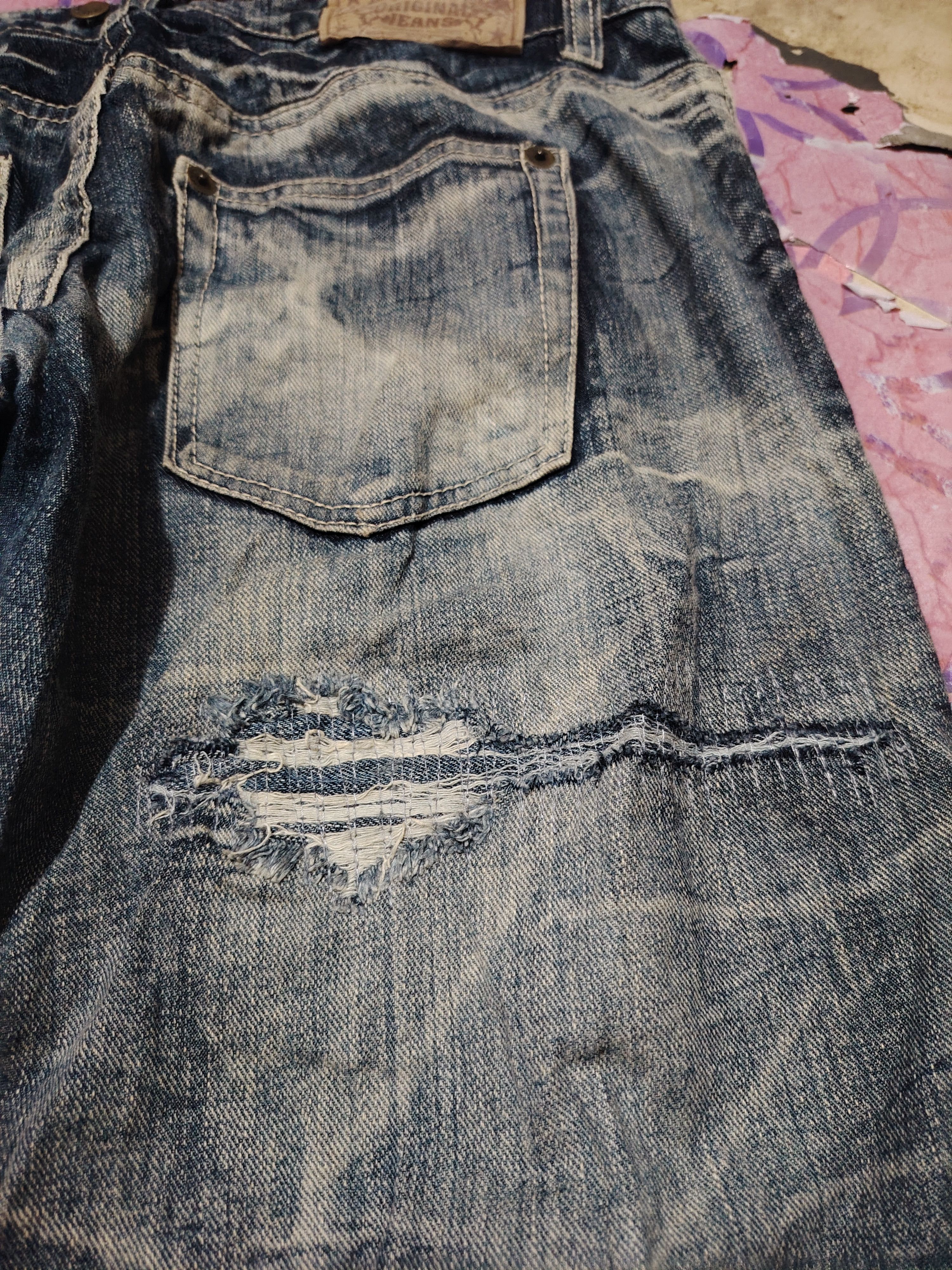 Who Decides War Japanese original Jeans Mudwash Rusty Distressed Jeans Size US 33 - 14 Thumbnail