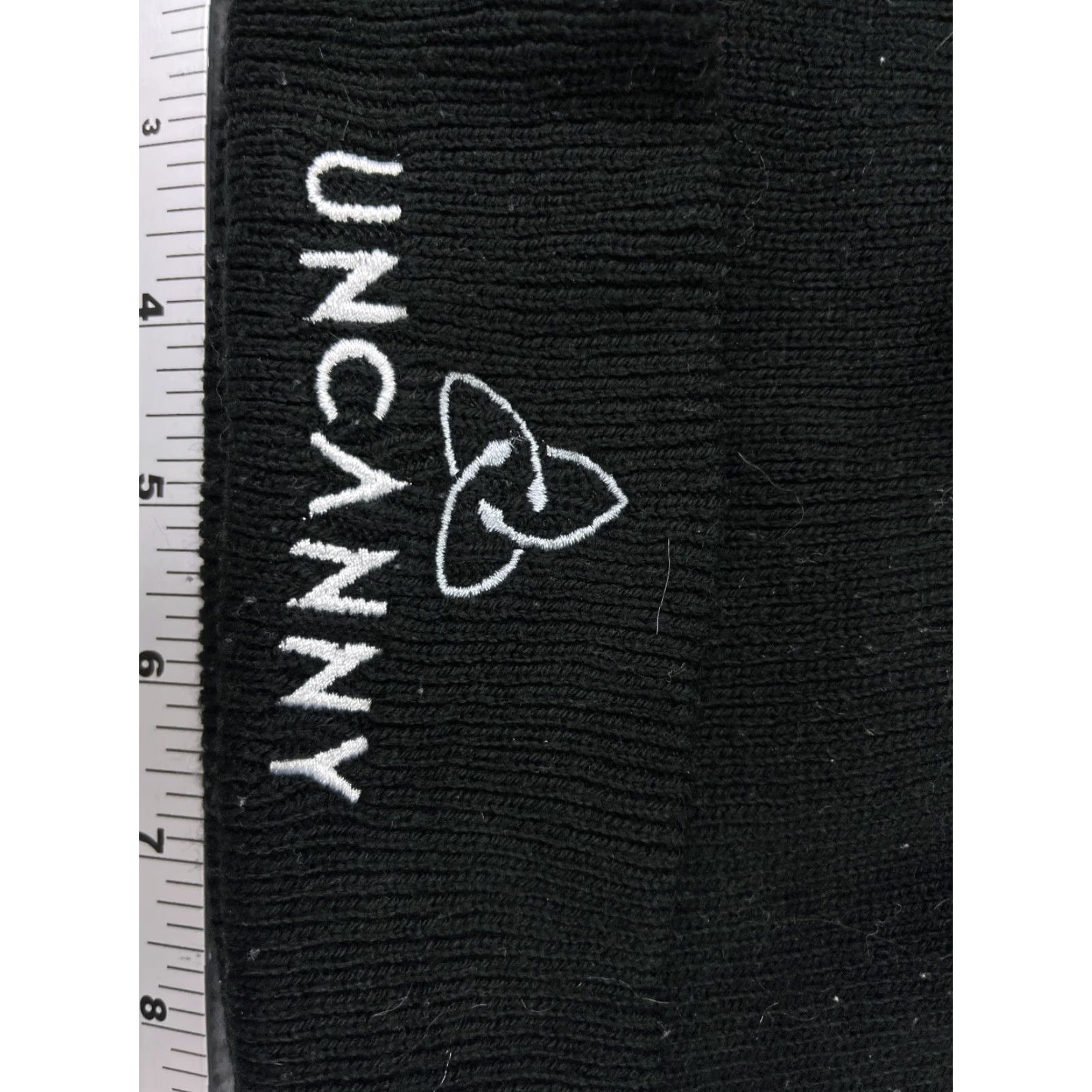 Vintage Uncanny.GG Beanie Adult One Size Black Knit Acrylic Pom On Stream Advertising Men Beanie Black Advertising 90s Stream Theme Men Size ONE SIZE - 2 Thumbnail