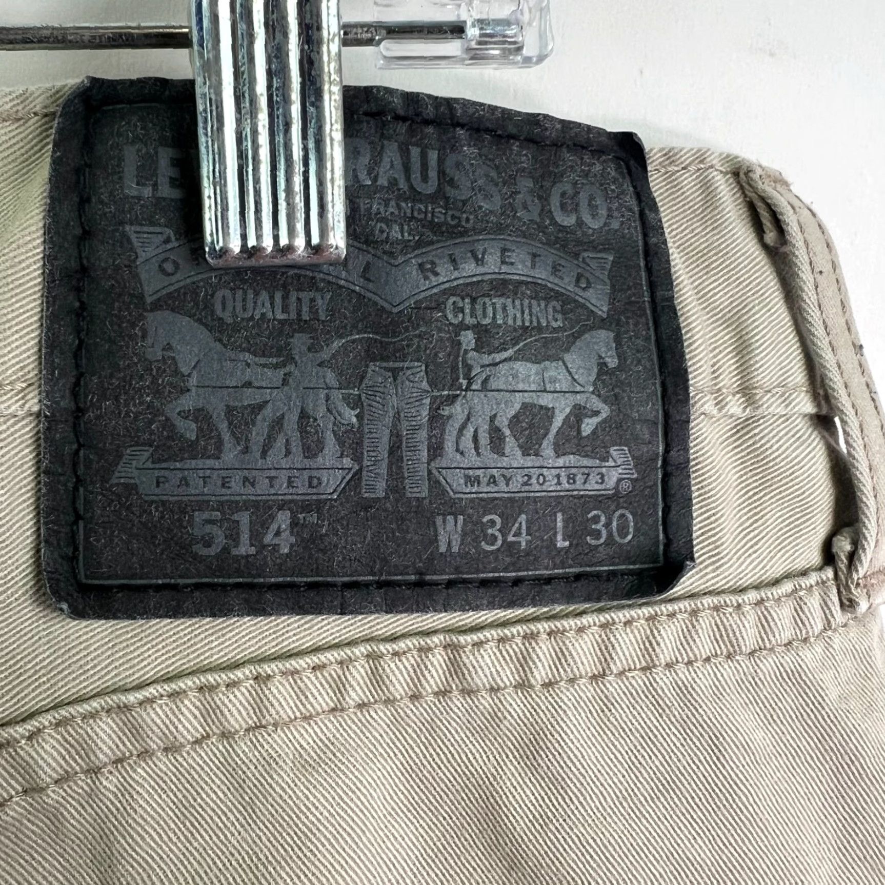 Levi's Levi's 514 Jeans Mens 34 Beige Regular Straight 5-Pocket Denim USA Logo 90s 30" Inseam Size US 34 / EU 50 - 6 Thumbnail