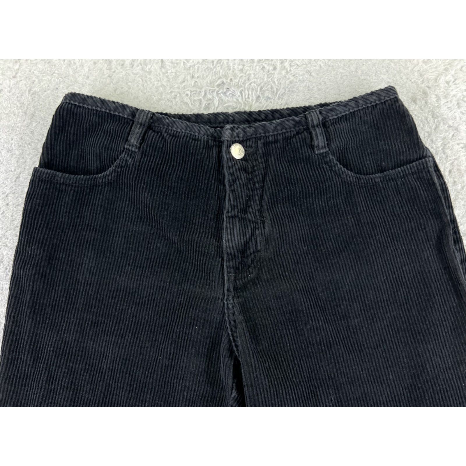 Vintage VINTAGE Eunina Pants Womens 5 Black Corduroy 100% Cotton Flare Bootcut 26x27"} Size 27" / US 4 / IT 40 - 4 Thumbnail