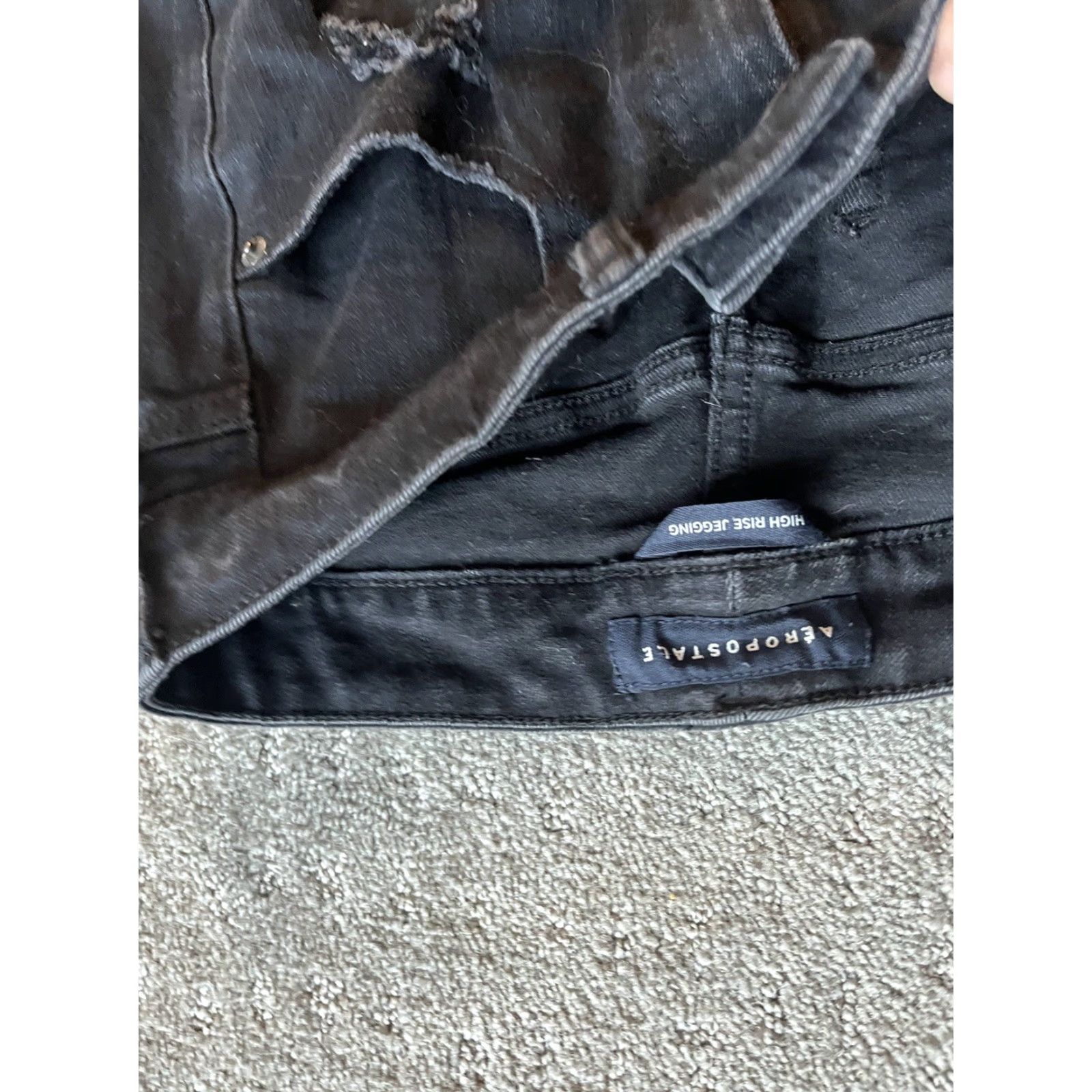 Vintage Aéropostale Jeans | Jeans | Women | Size 8 | Black Denim Jegging | Distressed High Rise Skinny | 27 in Inseam | Regular Fit Size 30" / US 8 / IT 44 - 5 Thumbnail