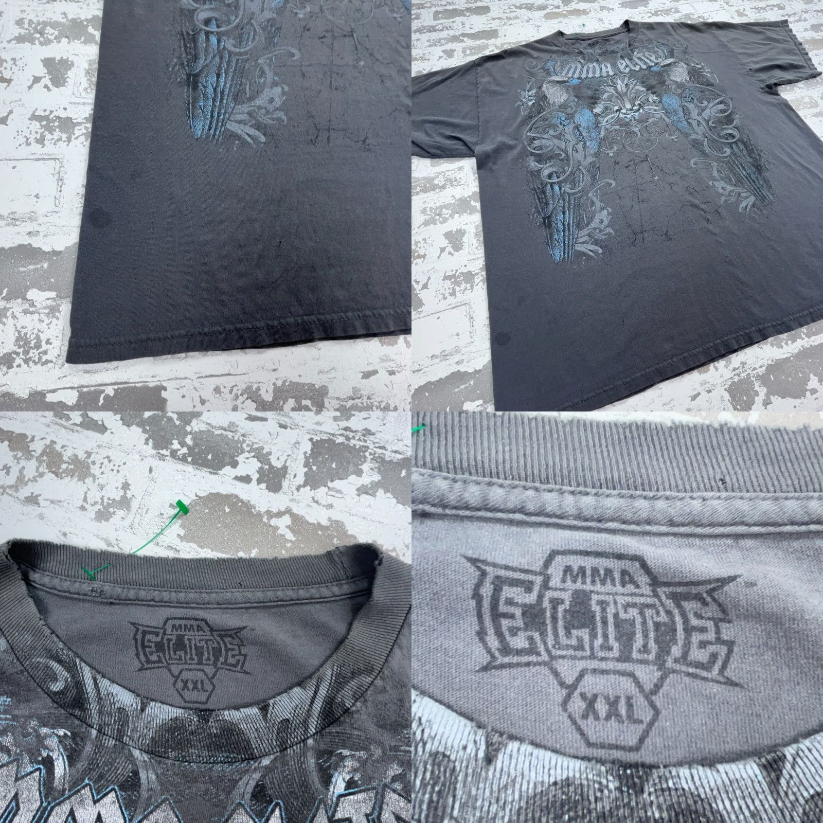 Vintage MMA Elite Shirt Men 2XL Gray Crew Neck Short Sleeve Logo Graphic Tee Vintage None Decade 90s Concert Movie TV Mens Size US XXL / EU 58 / 5 - 8 Thumbnail